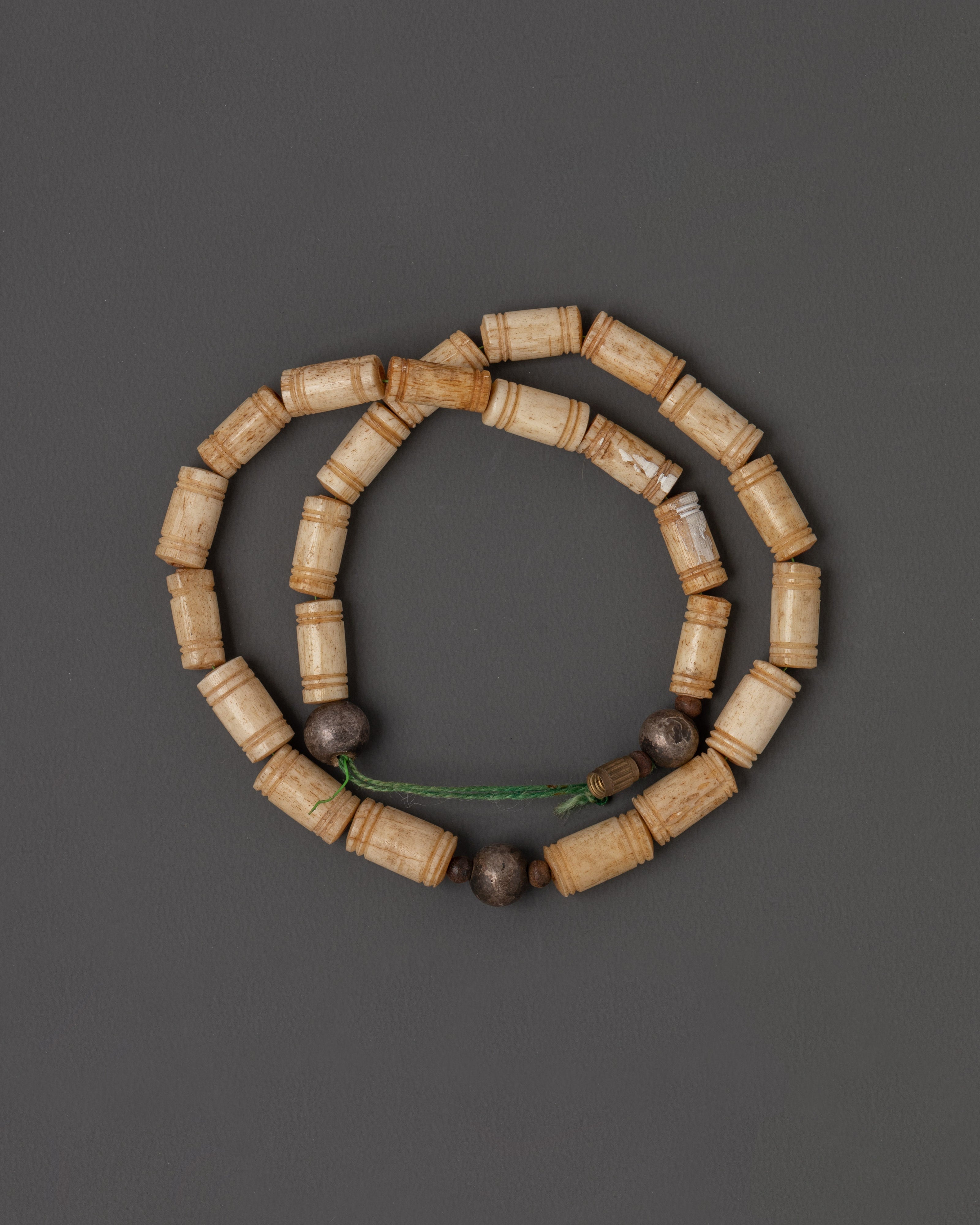 Buddhist Ritual Yak Bone Mala | Handcrafted for Meditation and Prayer