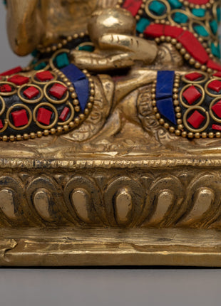 Handcrafted Brass Amoghasiddhi Buddha Statue | Spiritual Home Decor