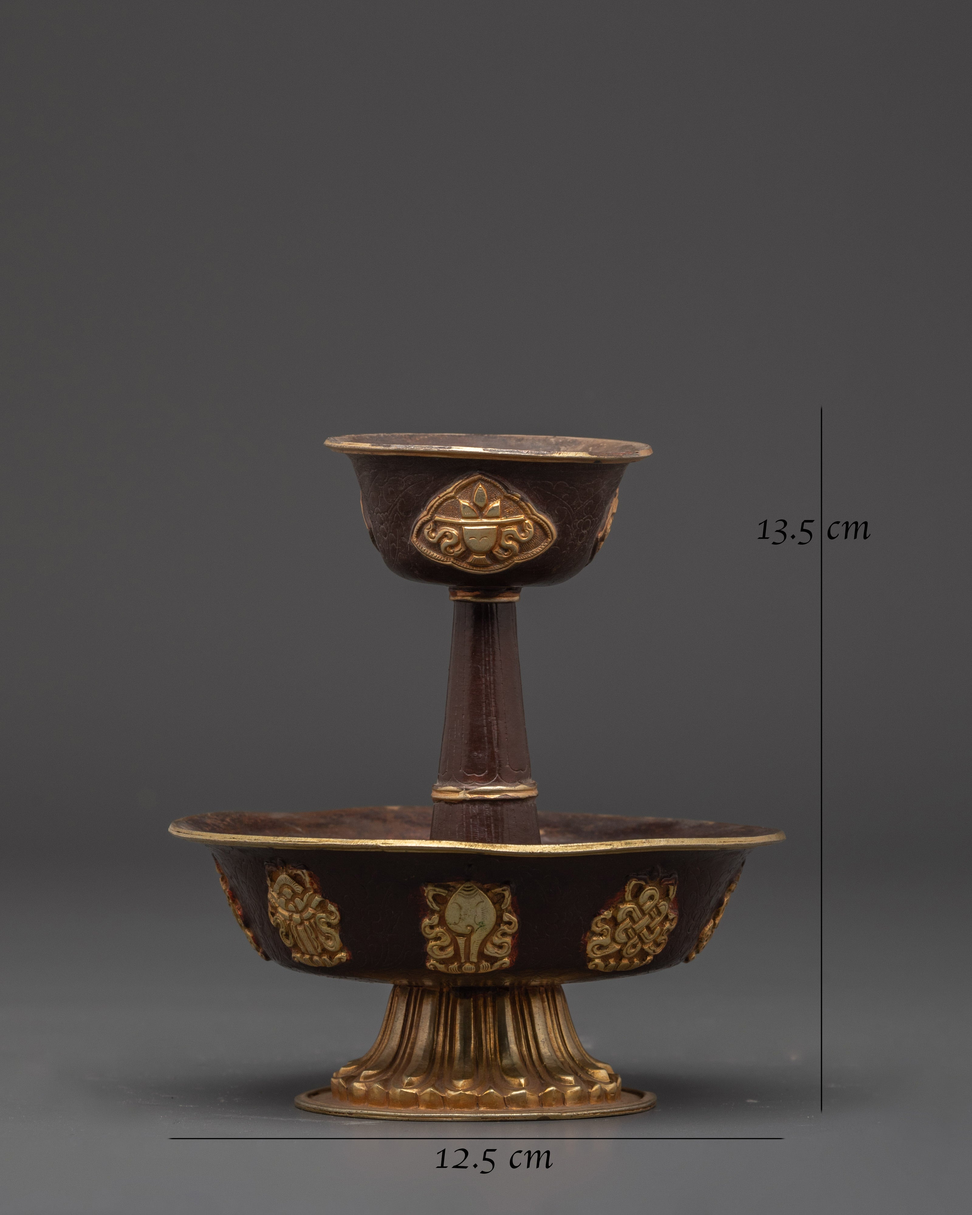 Handmade Buddhist Serkyem Set | Traditional Offering Vessel for Dharma Practices