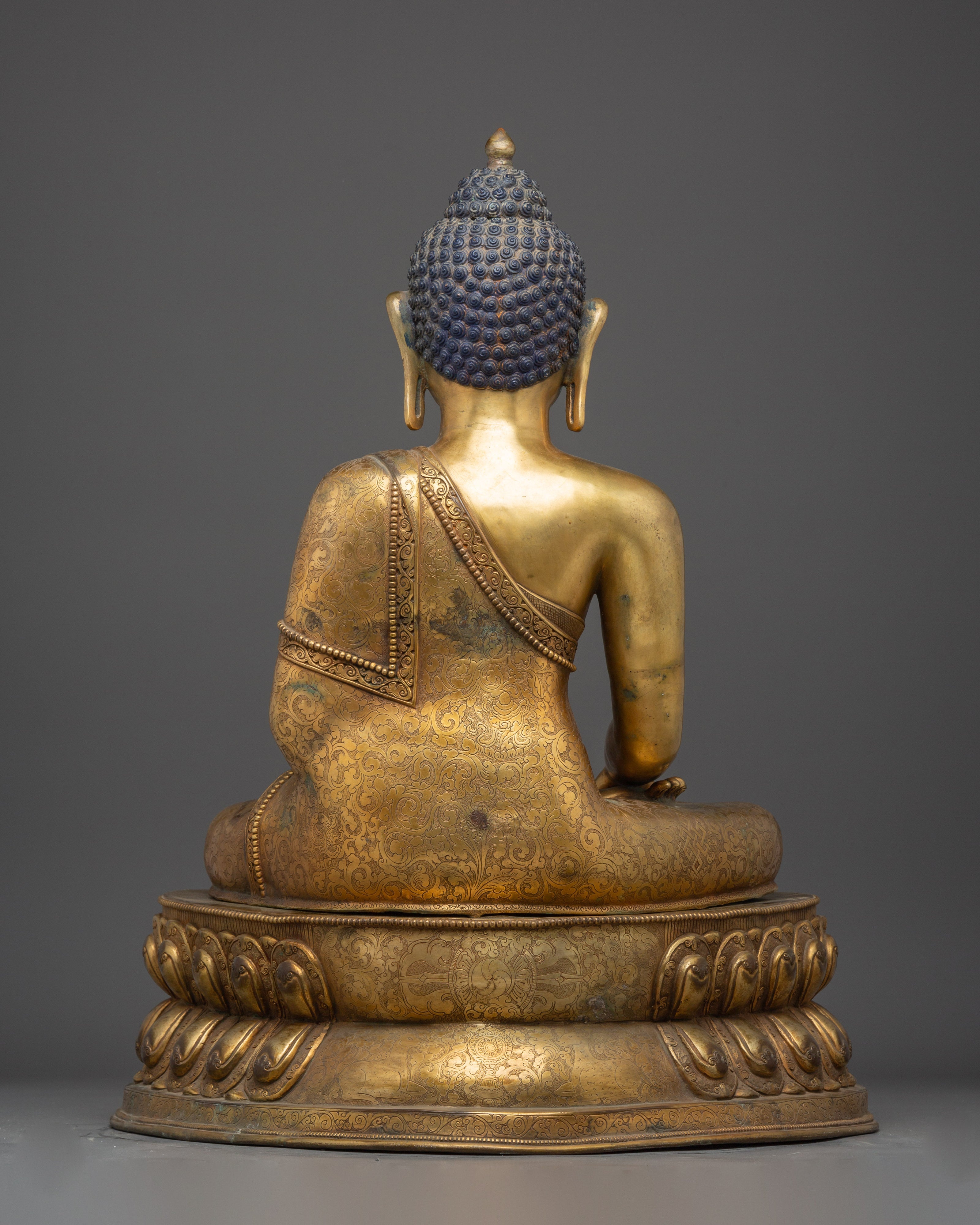 Copper Gold Plated Shakyamuni Buddha | Statue for Meditation, Spiritual Growth