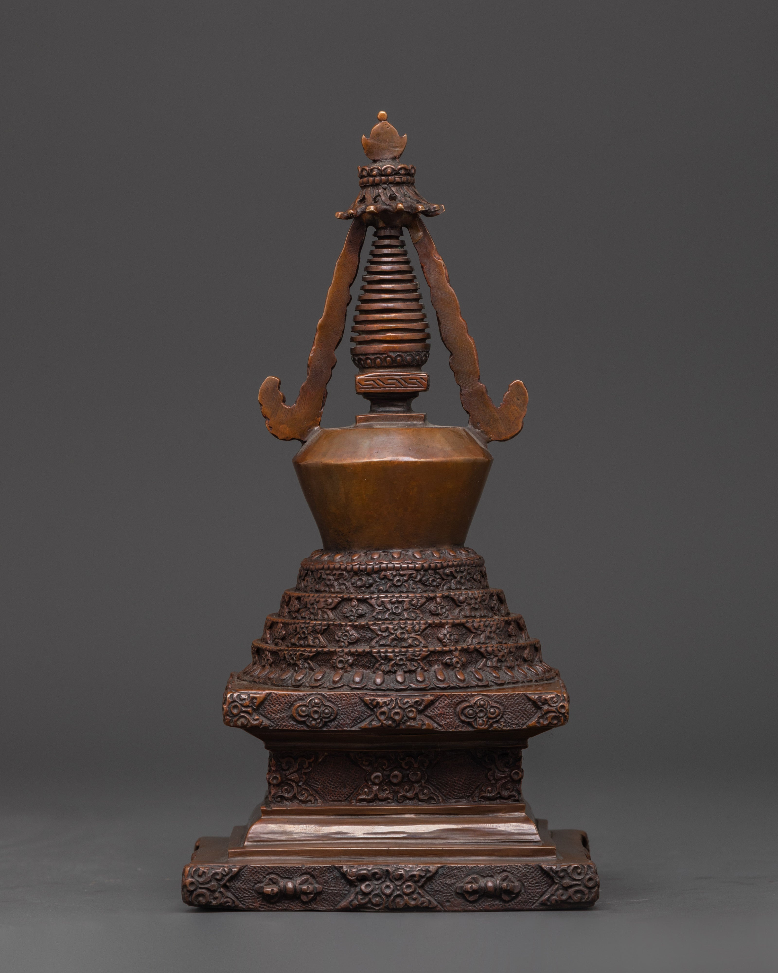 Sacred Copper Stupa for Altar | Buddhist Meditation Stupa