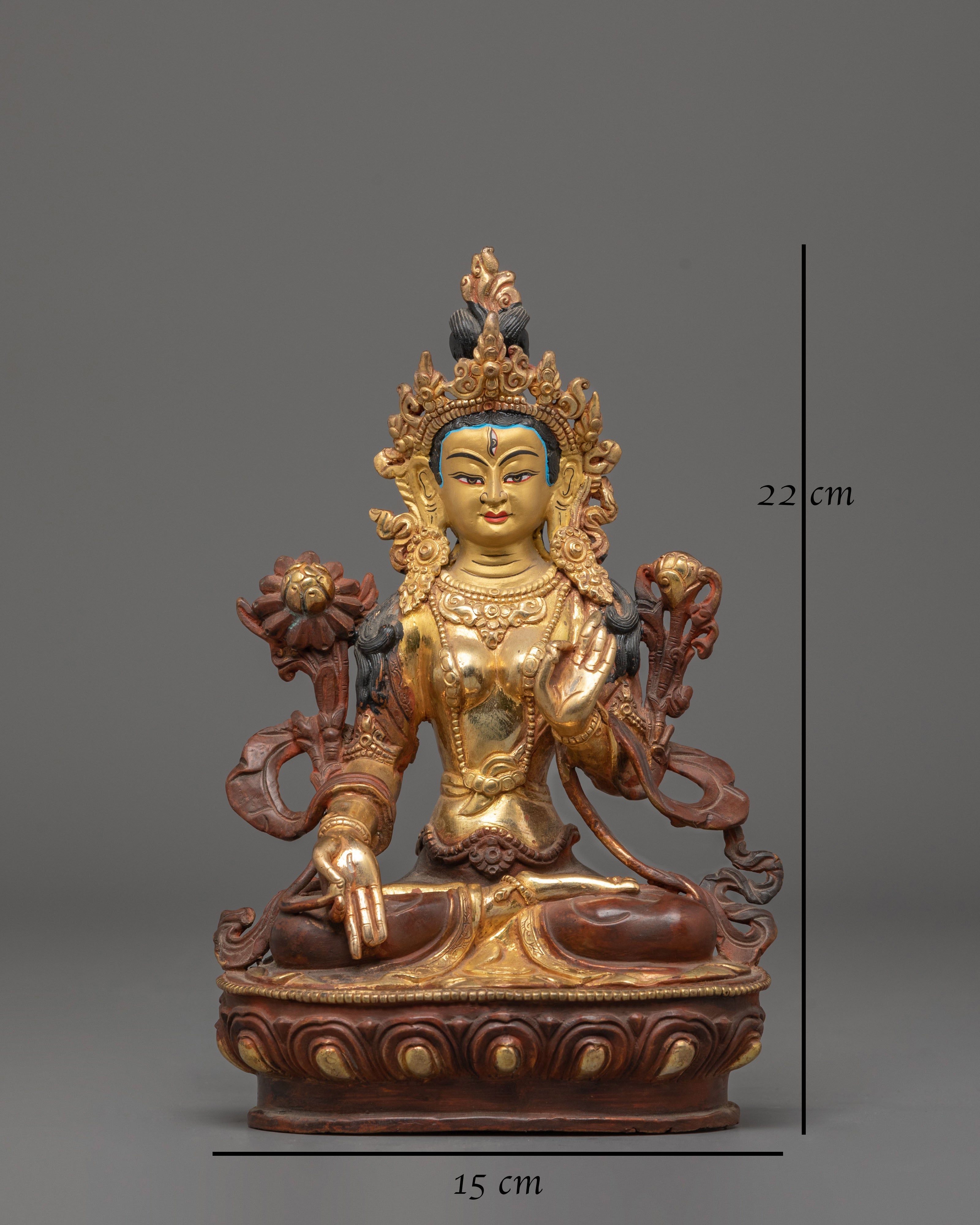 Oxidized Copper White Tara Statue | Buddhist Healing Tara