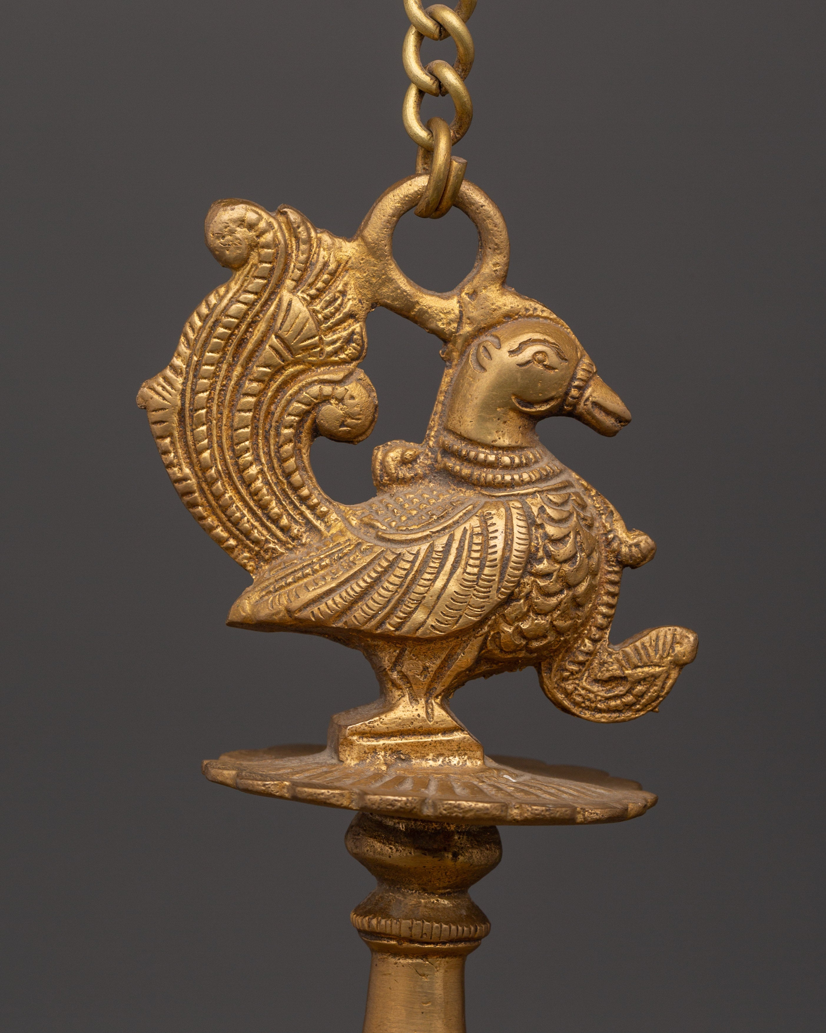 Brass Dalucha Hanging Oil Lamp | Ritual Decor for Temples, Homes