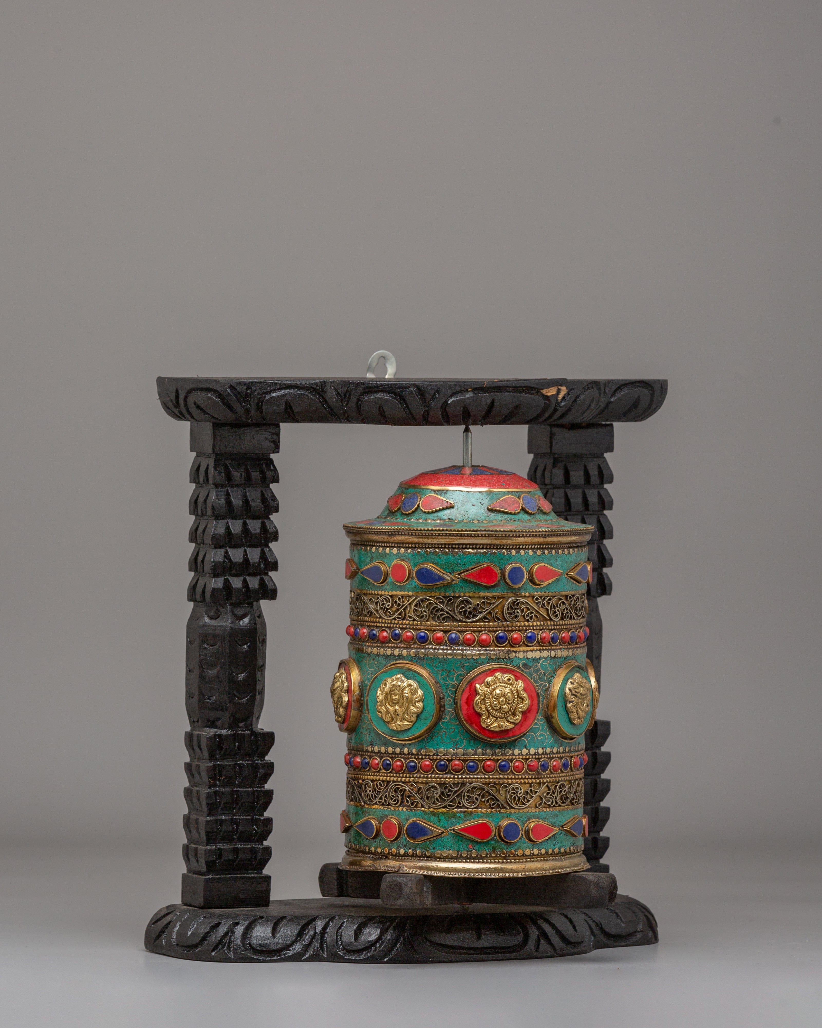 Handmade Tibetan Meditation Prayer Wheel | Spiritual Altar Decor