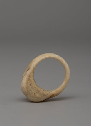 Hand-Carved Skull Buffalo Bone Ring | Traditional Tibetan Artisan Statement Band