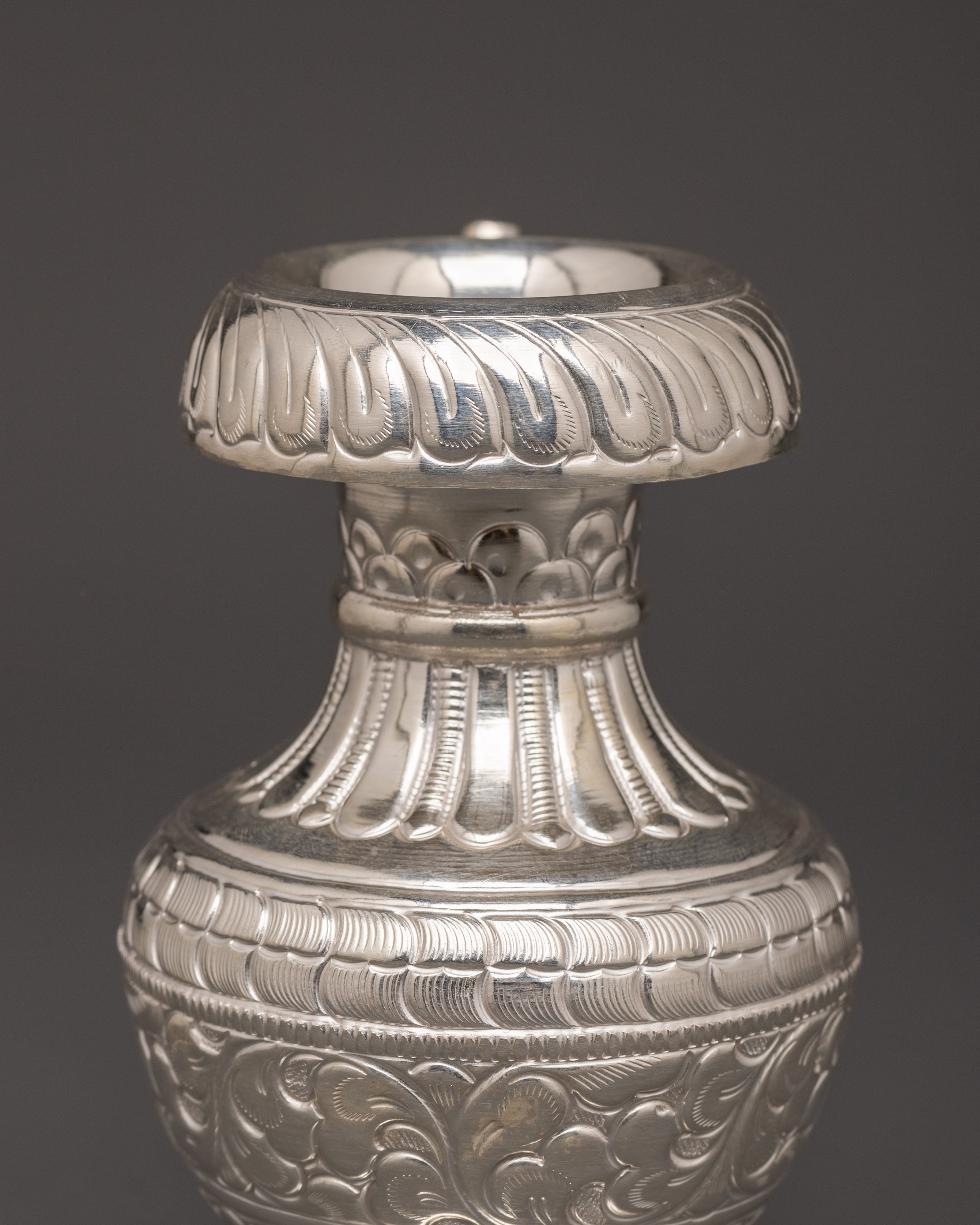 Silver Karuwa Decorative Vessel | Ideal for Rituals and Ceremonies