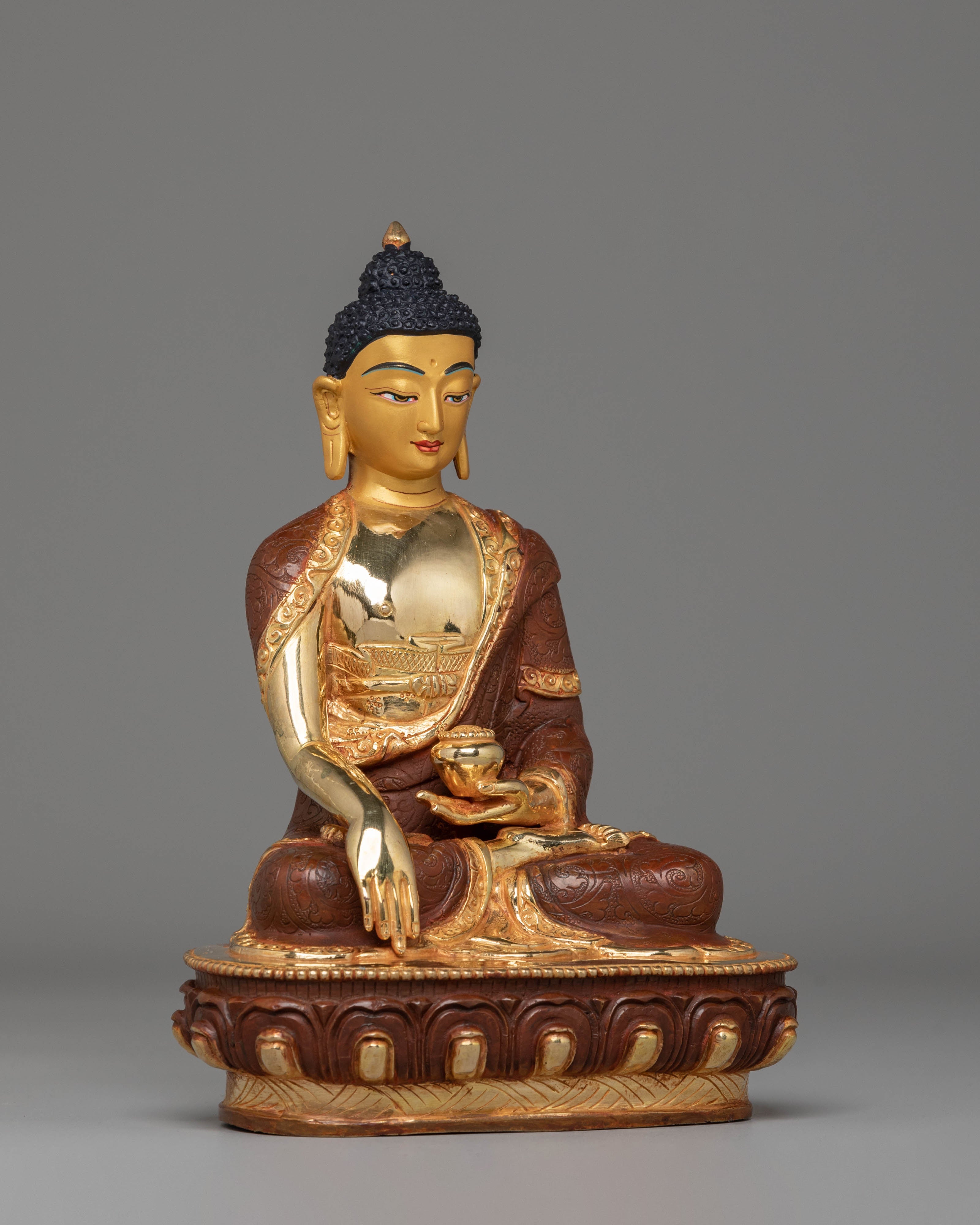 Handcrafted Golden Shakyamuni Buddha Statue | Spiritual Sculpture