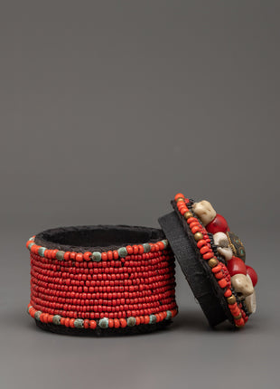 Handcrafted Beaded Jewelry Box | Handmade Metal Treasure Box