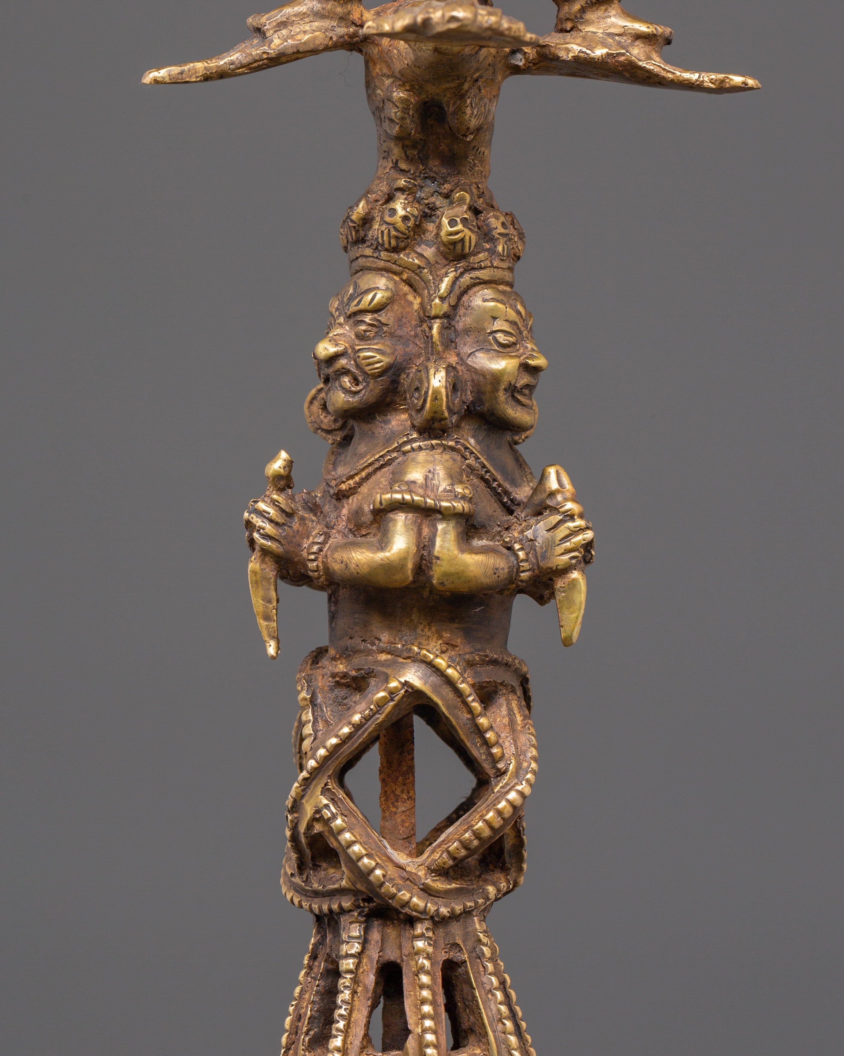 Sacred Buddhist Protective Phurba | Iron & Bronze Ritual Dagger