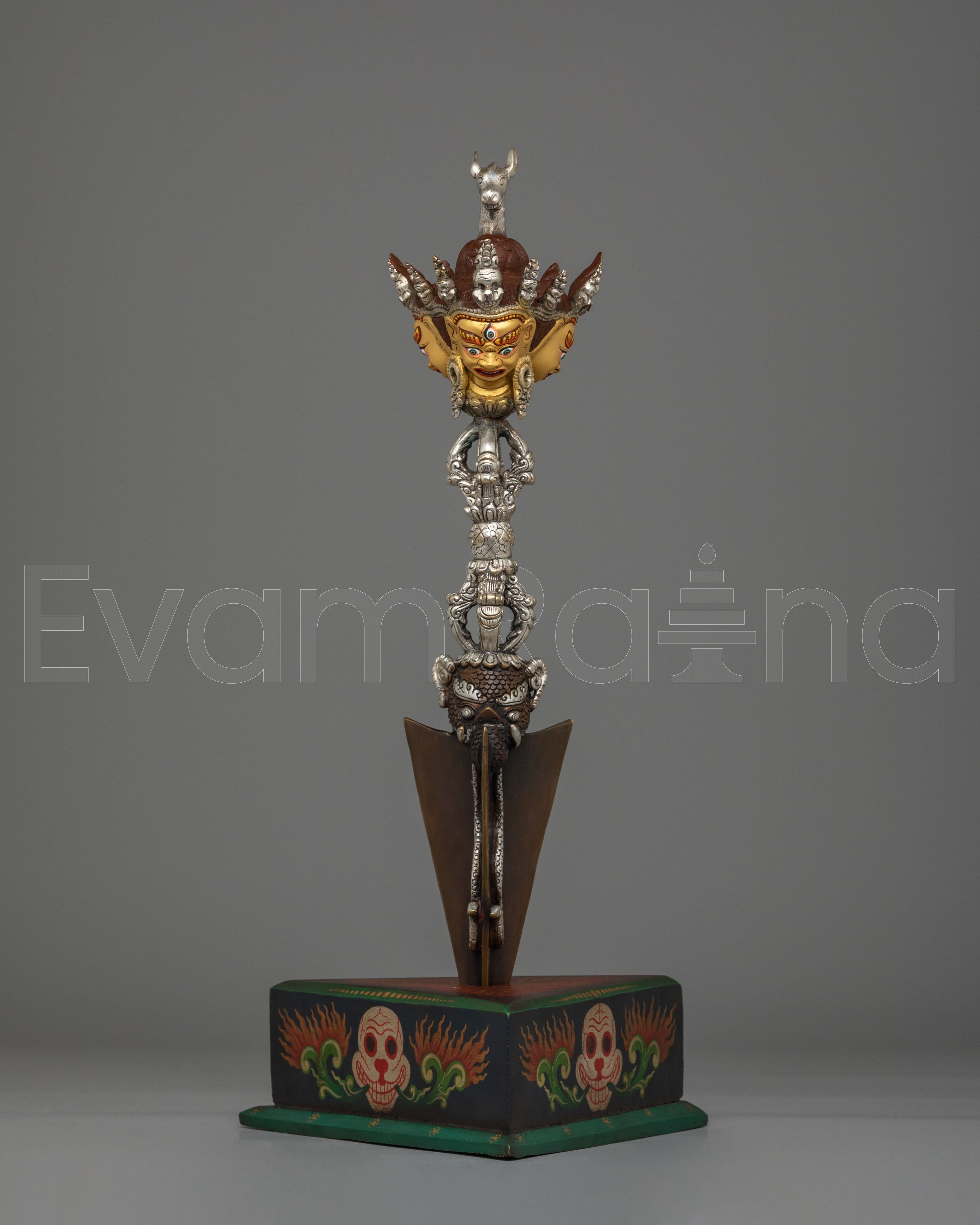 Traditional Buddhist Ritual Dagger Phurba | Spiritual Protection Artifact
