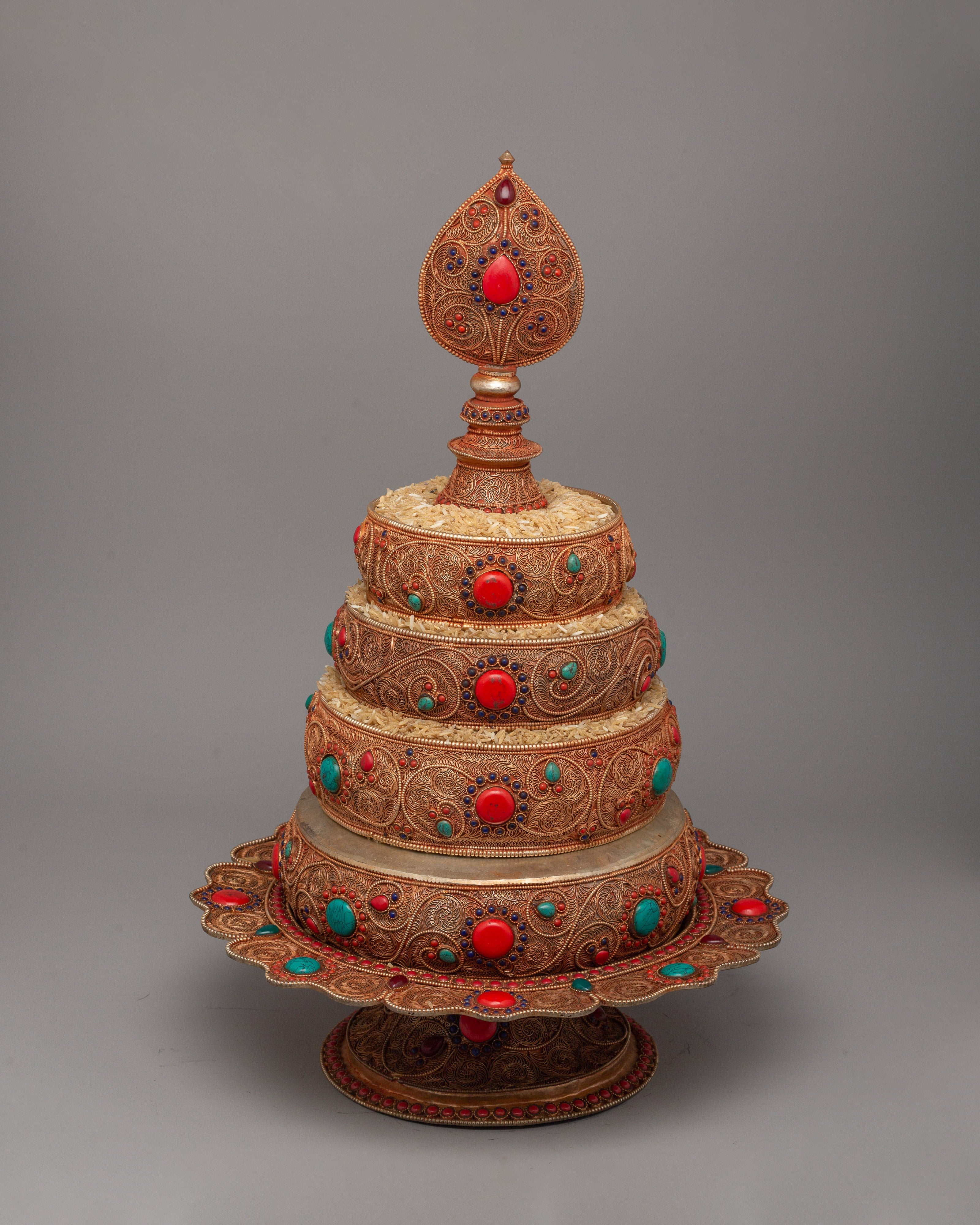 Tibetan Rice Offering Mandala | Buddhist altar piece
