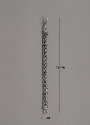 21 cm White Metal Bracelet | Lightweight Ethnic Jewelry