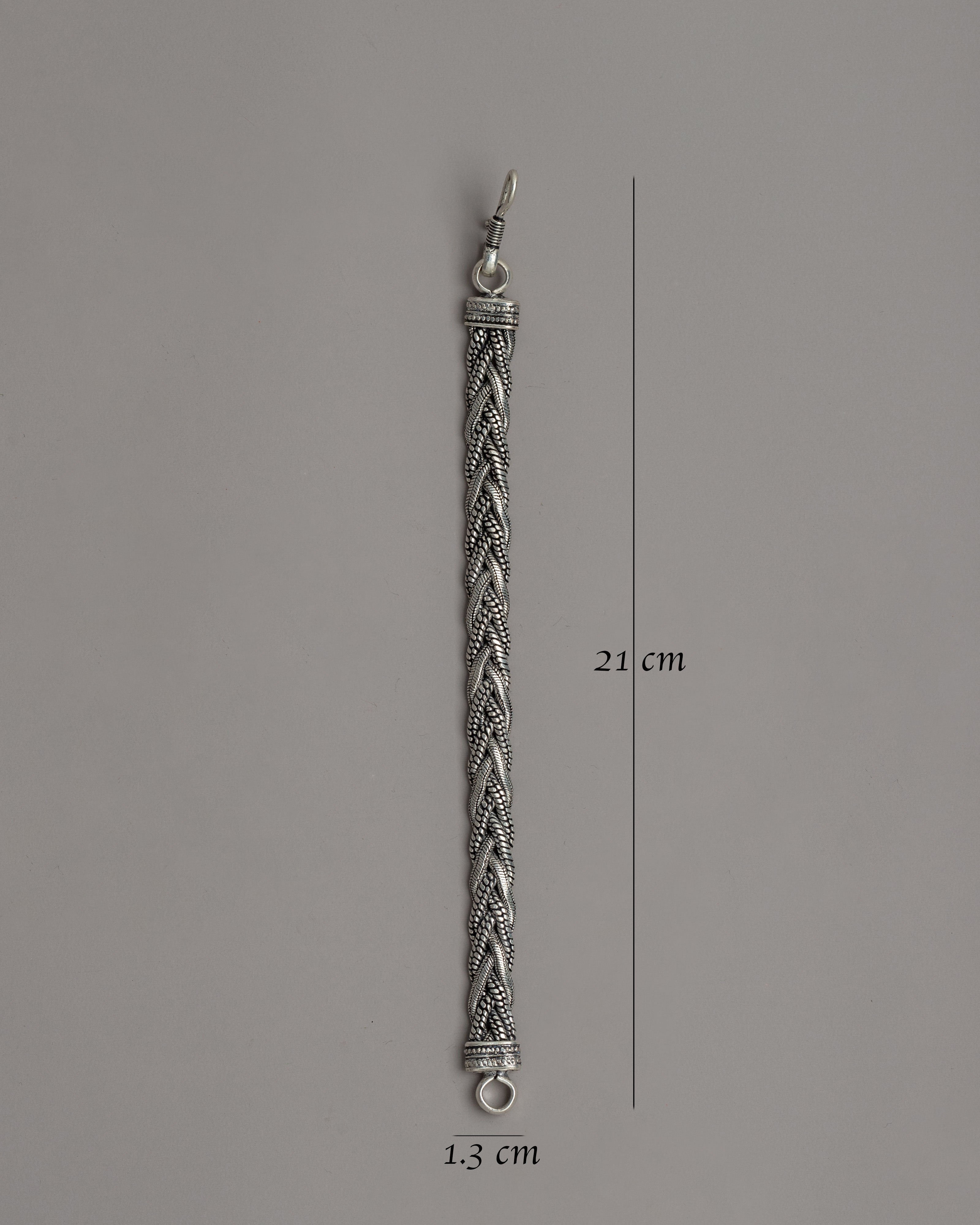 21 cm White Metal Bracelet | Lightweight Ethnic Jewelry