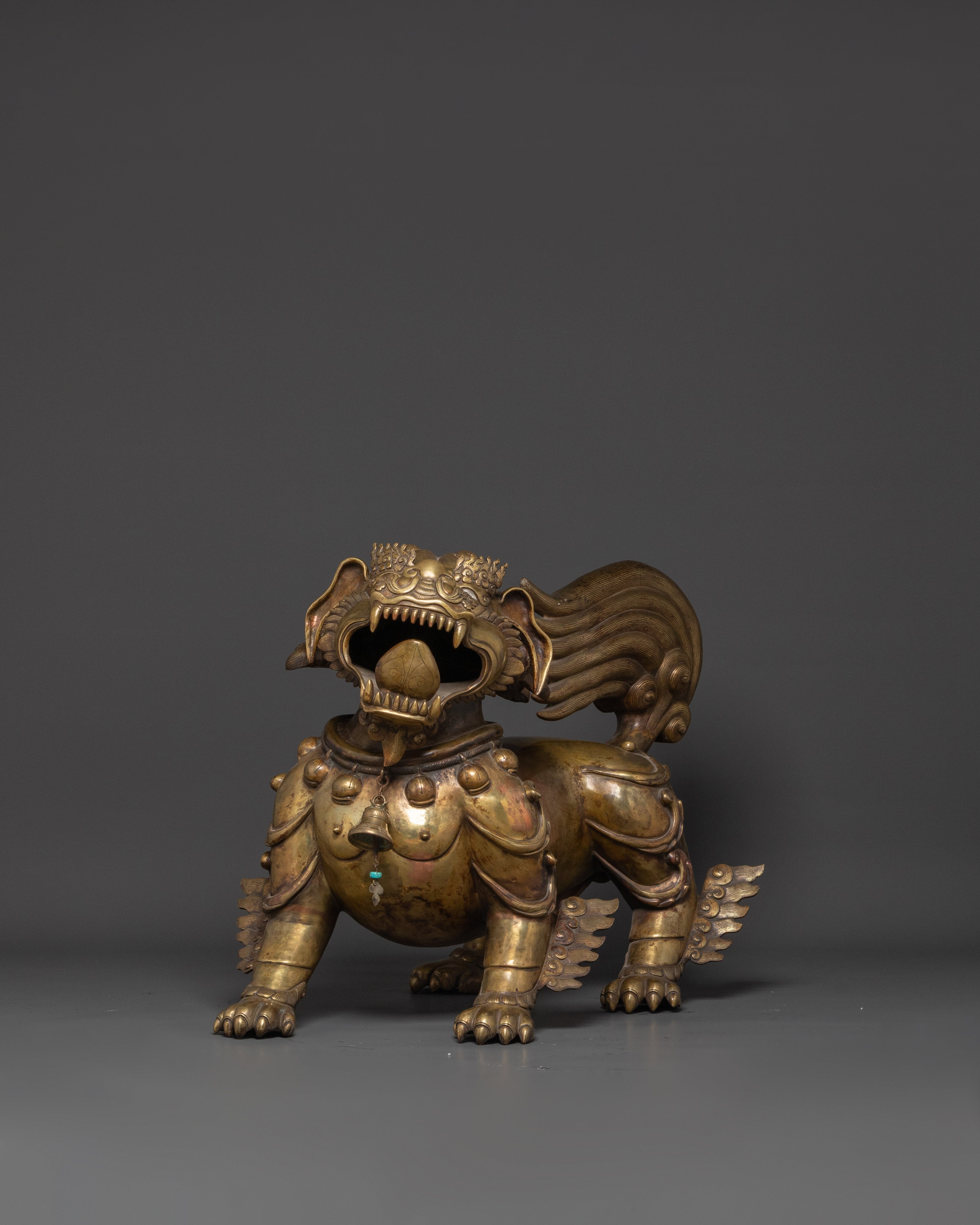 Sacred Mythical Lion Statue Set | Guardian Protectors of Strength and Prosperity