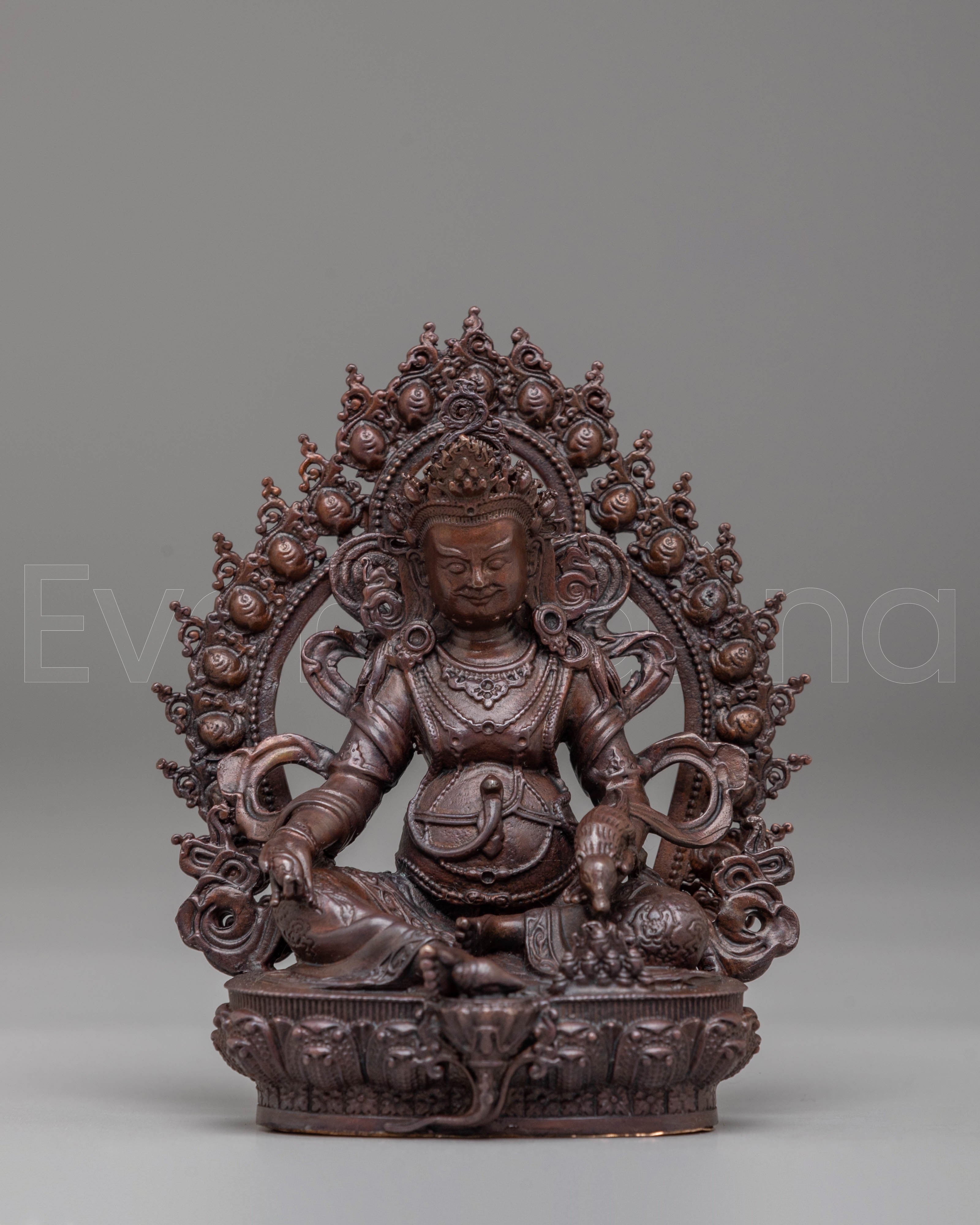 Handmade Dzambhala Statue | Tibetan Wealth Deity for Buddhist Practice
