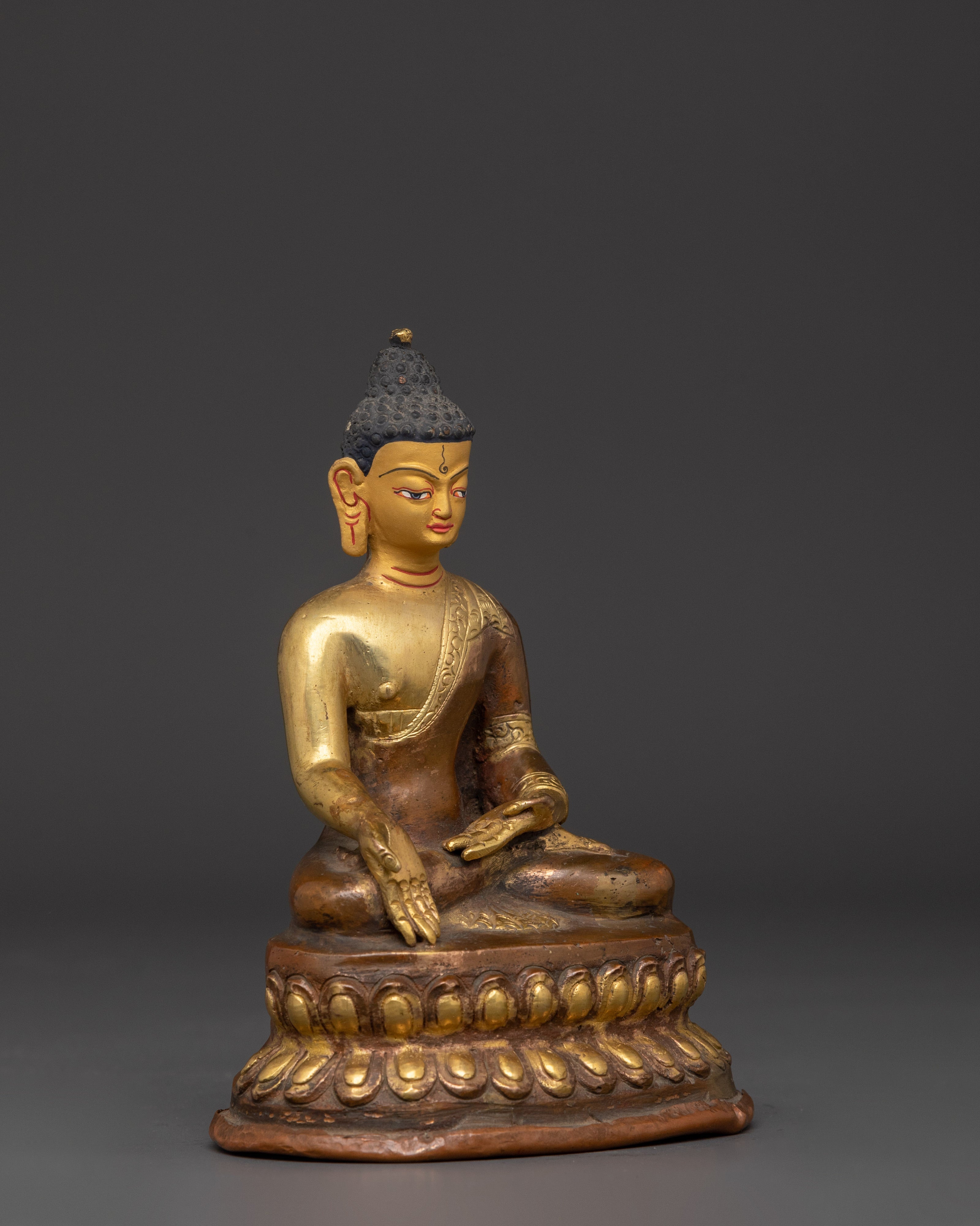 Ratnasambhara Buddha Sculpture | Oxidized Copper Prosperity Deity Figurine