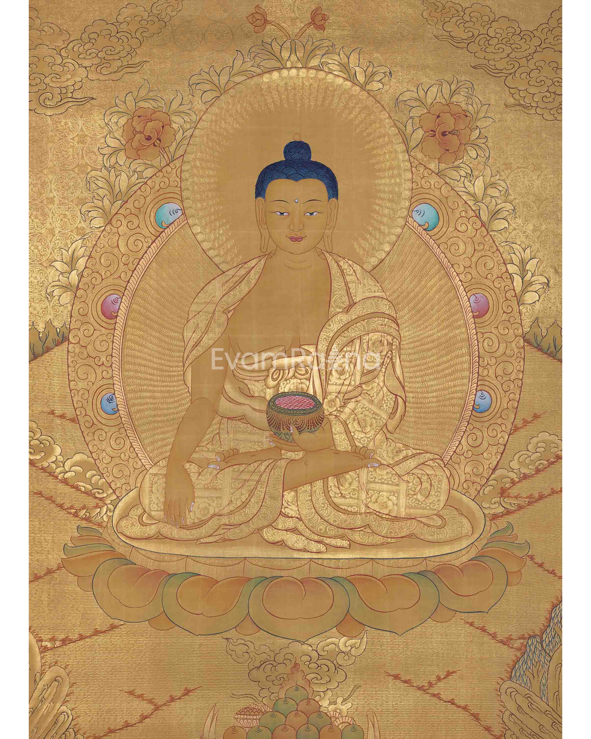 Hand-Painted Gold Style Shakyamuni Buddha