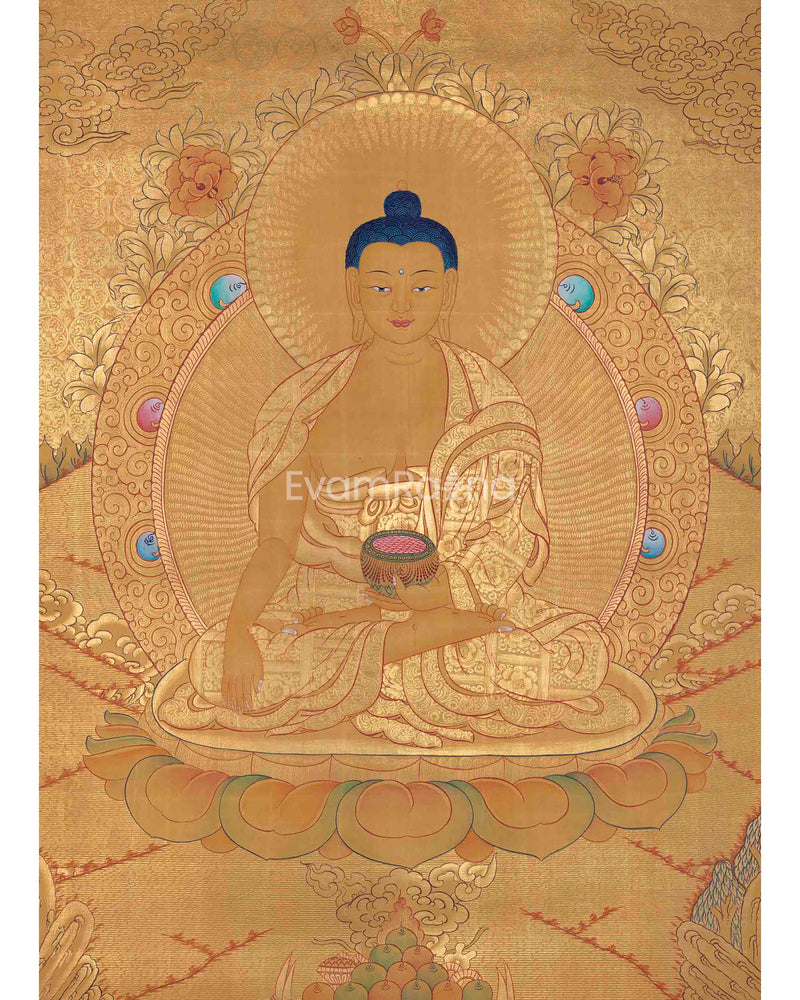 Hand-Painted Gold Style Shakyamuni Buddha