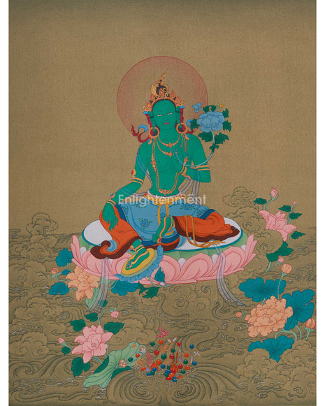 buddha art of green tara