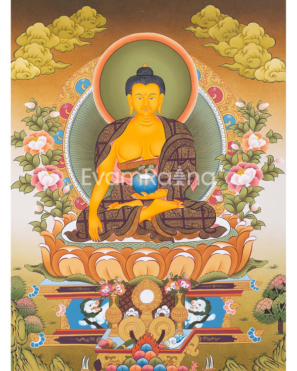 Shakyamuni Buddha , Dzambala, Maitreya Buddha, Namtose Buddhist Thangka | Wall hanging for Peace |