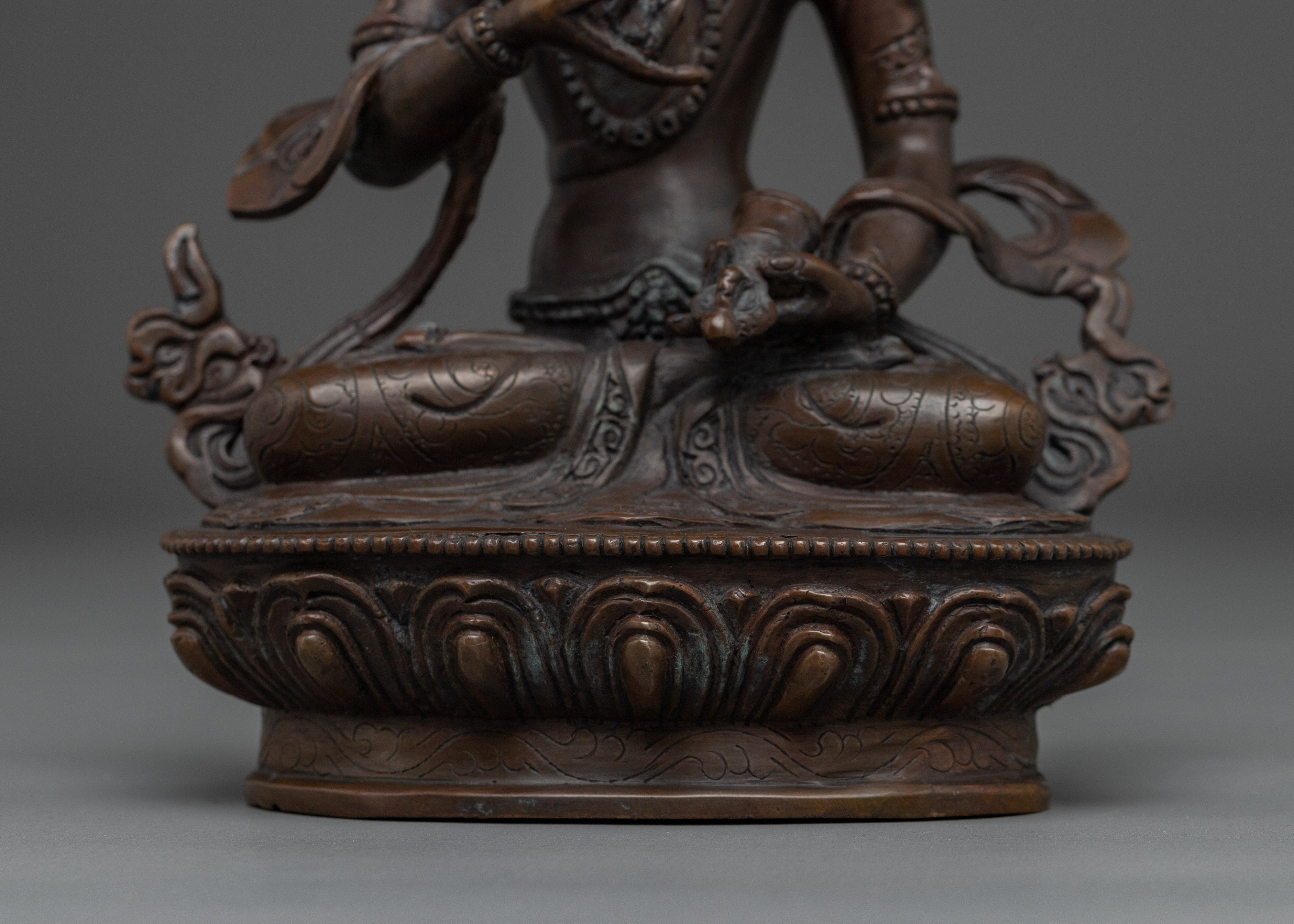 Dark Oxidized Copper Vajrasattva Statue | Dorje Sempa - Supreme Purifier