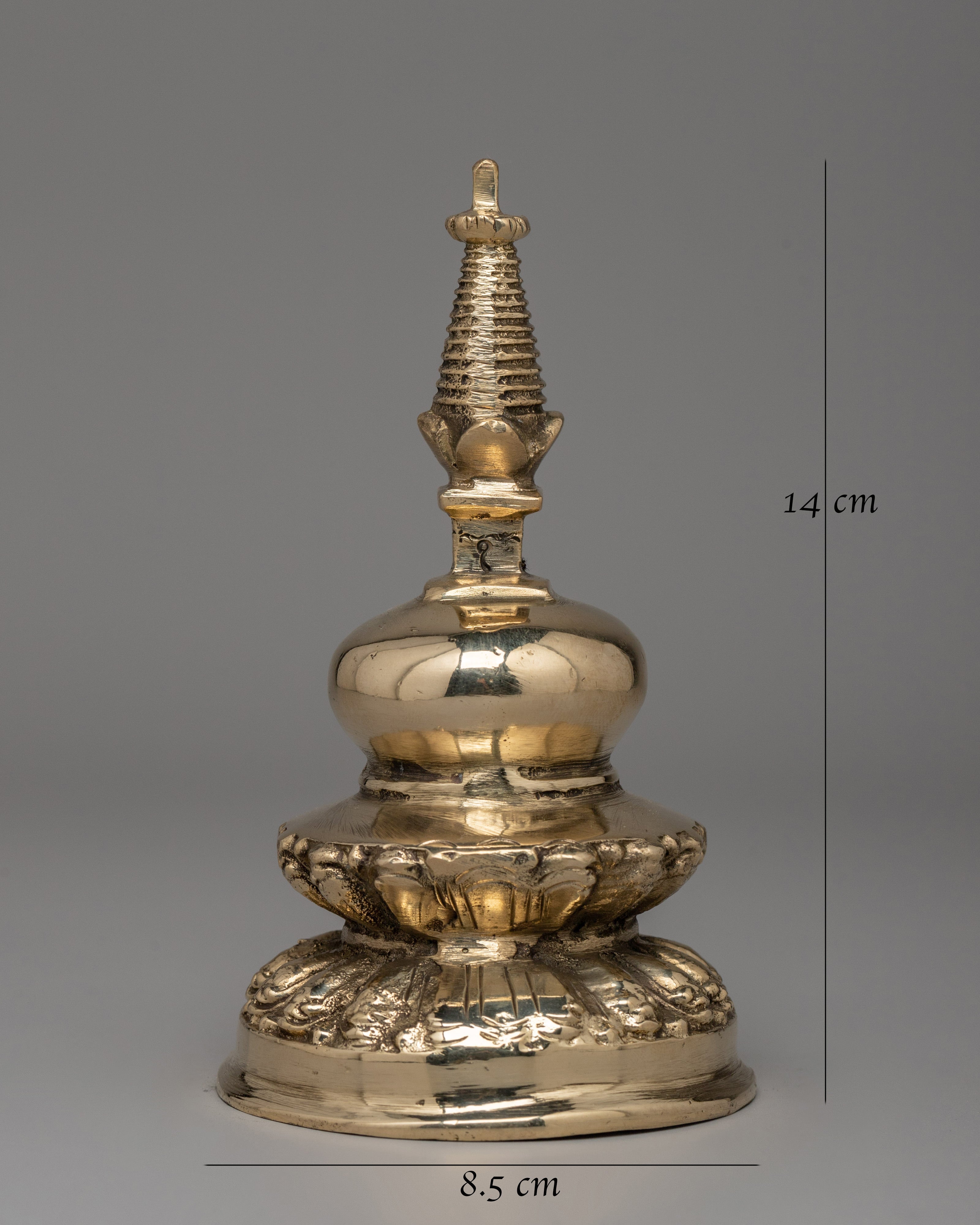 Handcrafted Brass Stupa | Tibetan Buddhist Altar Shrine Decor
