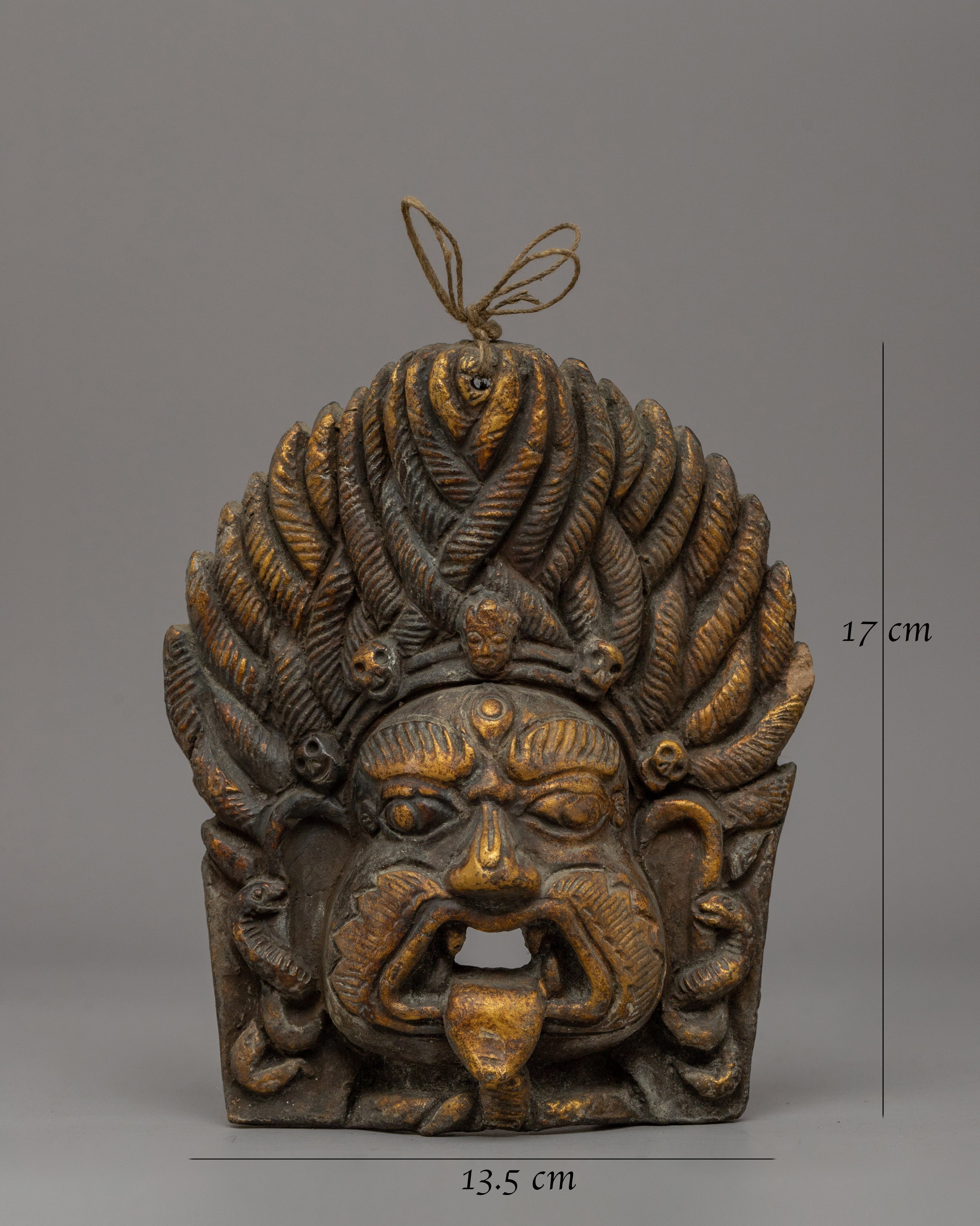 Handcrafted Buddhist Wrathful Deity Mask | A Tantric Protector