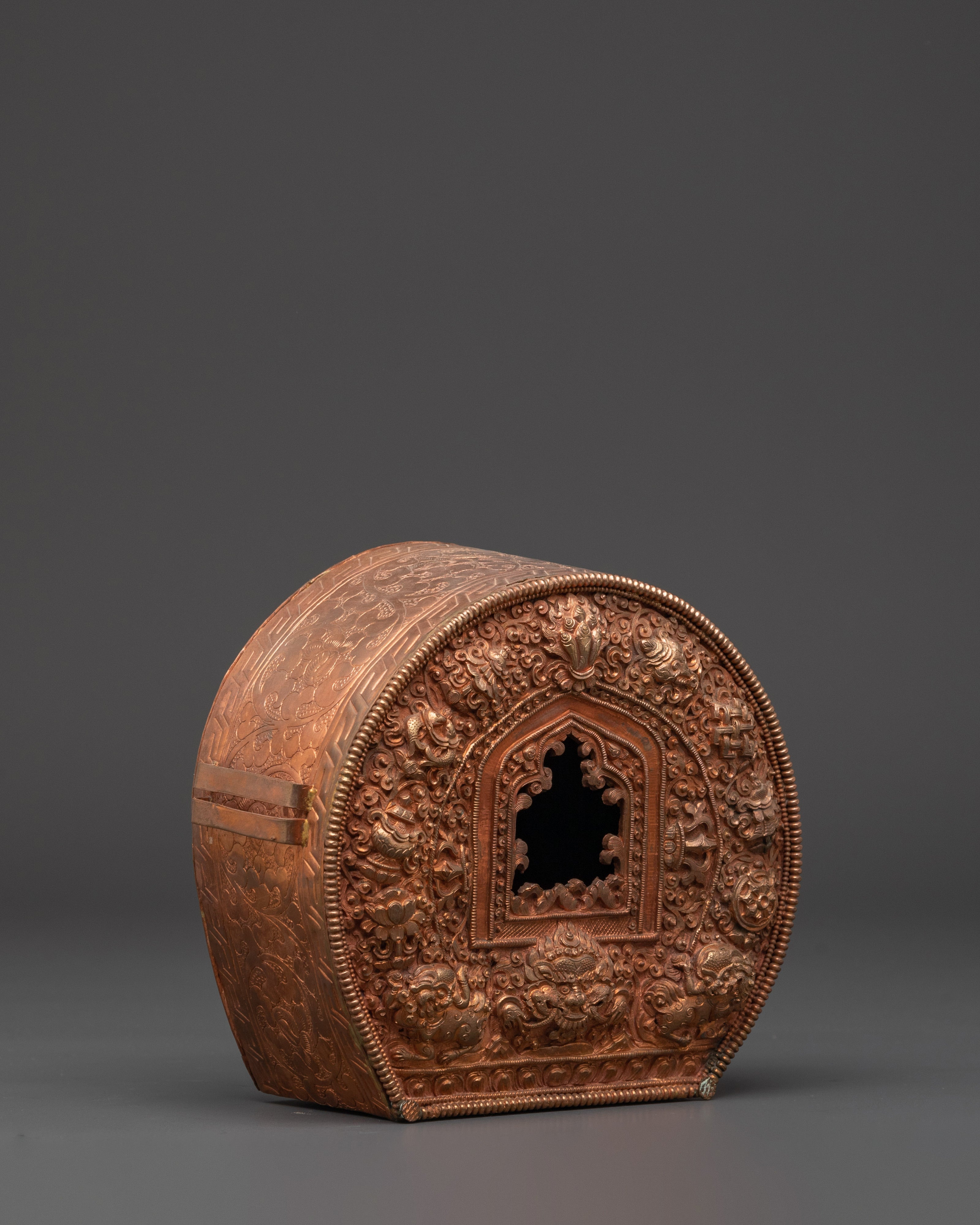 Handcrafted Spiritual Ghau Box | Copper Ritual Box for Meditation and Spiritual Practices