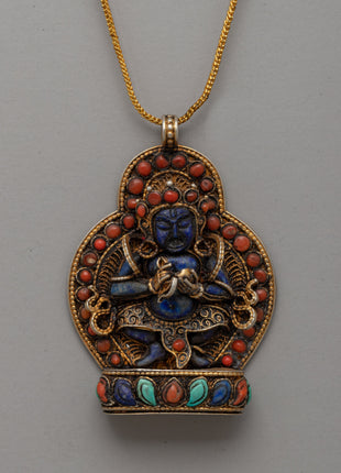 Locket with Lapis Lazuli and Coral 