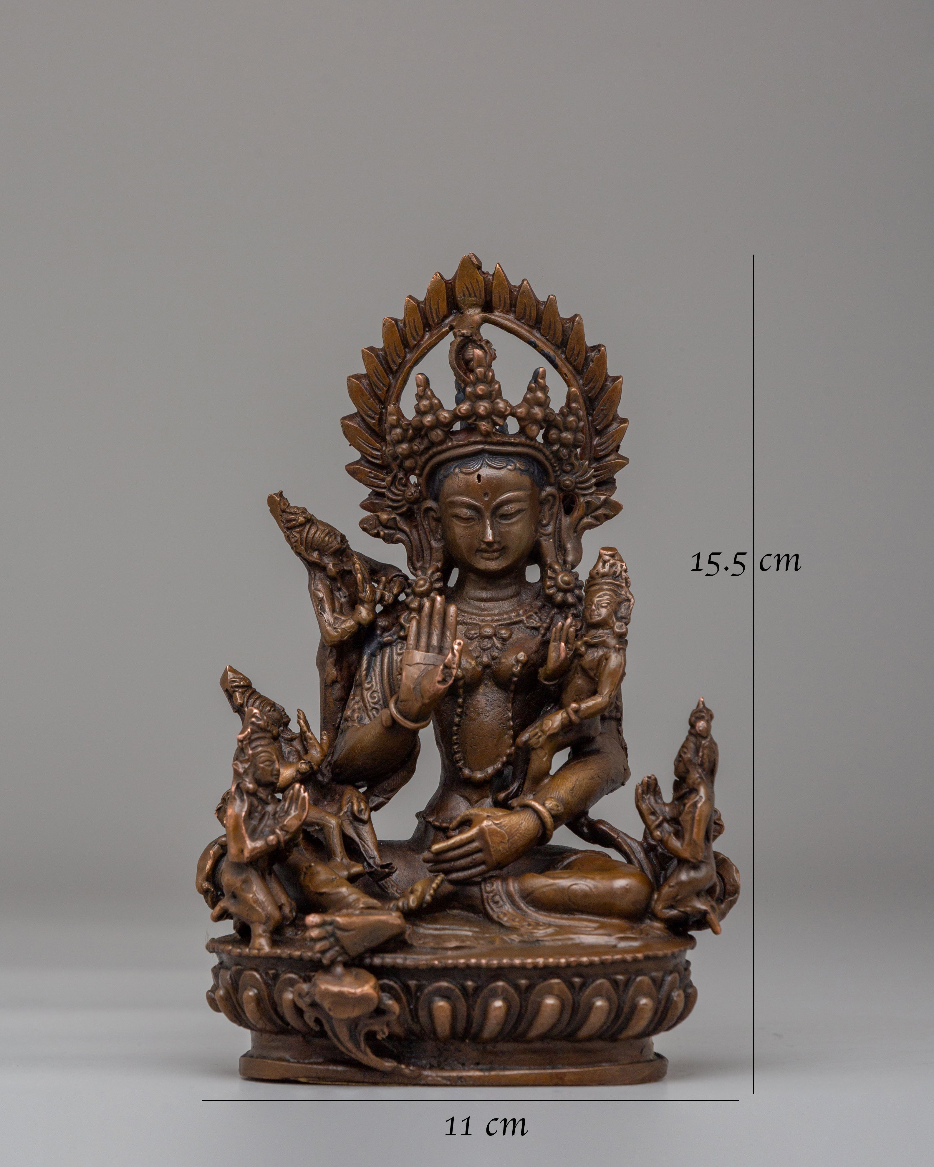 Sacred Harati Mata Statue | Oxidized Copper Body with Acrylic Color