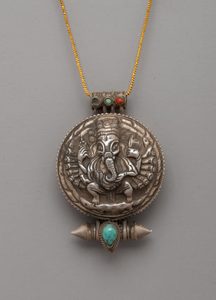 Silver Ganesh Ghau Box Locket
