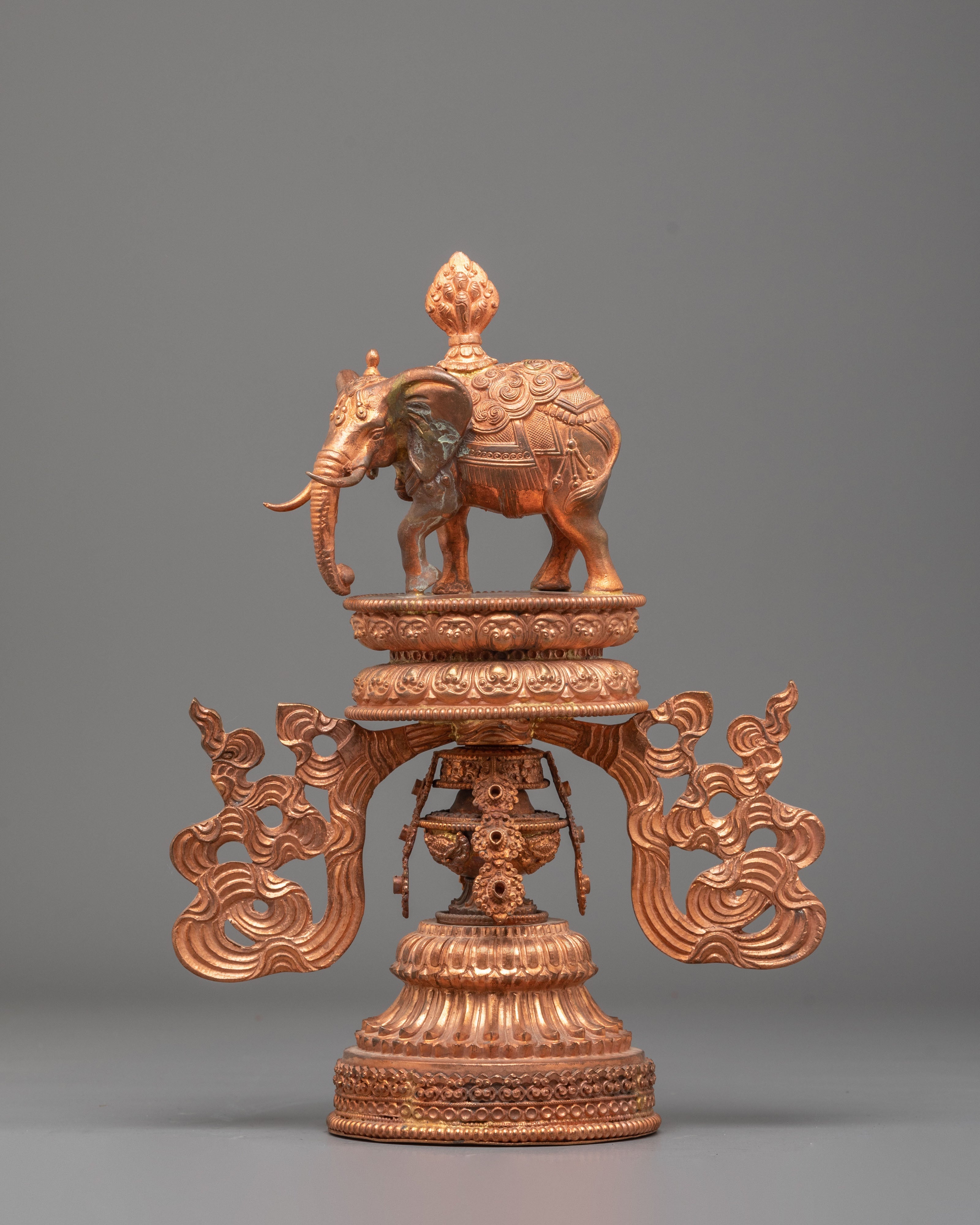 Sacred Buddhist Raja Rani Decorative Set | Copper Royal Figurine Collection