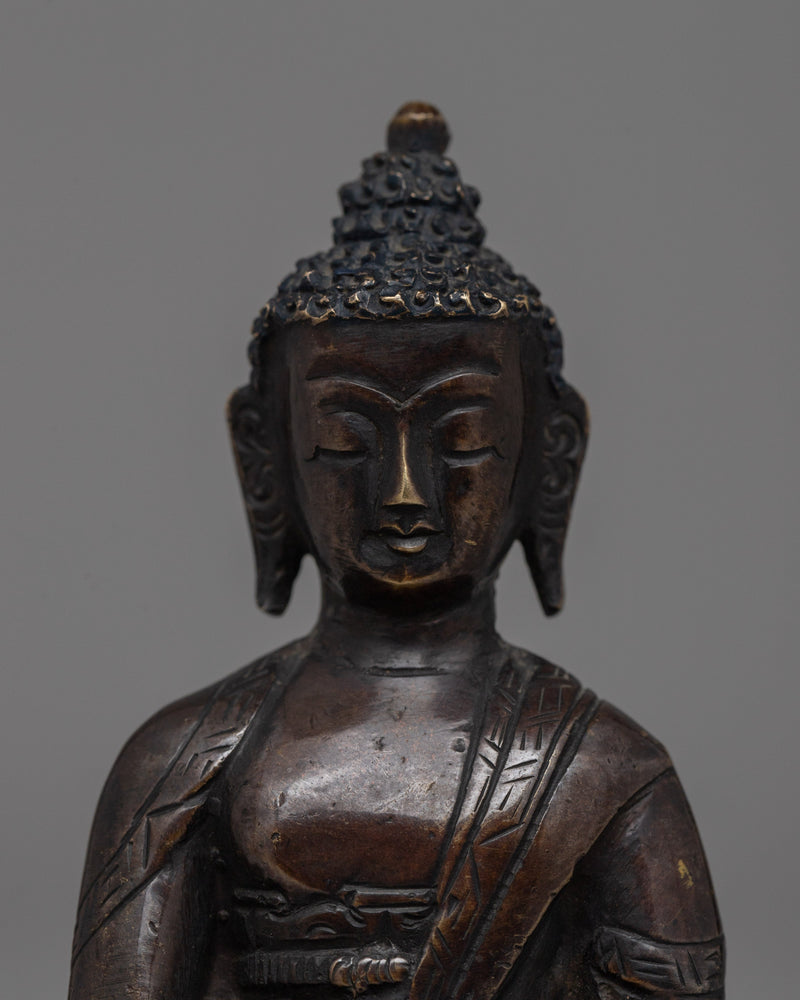 Oxidized Copper Shakyamuni Buddha Statue | A Symbol of Enlightenment and Serenity