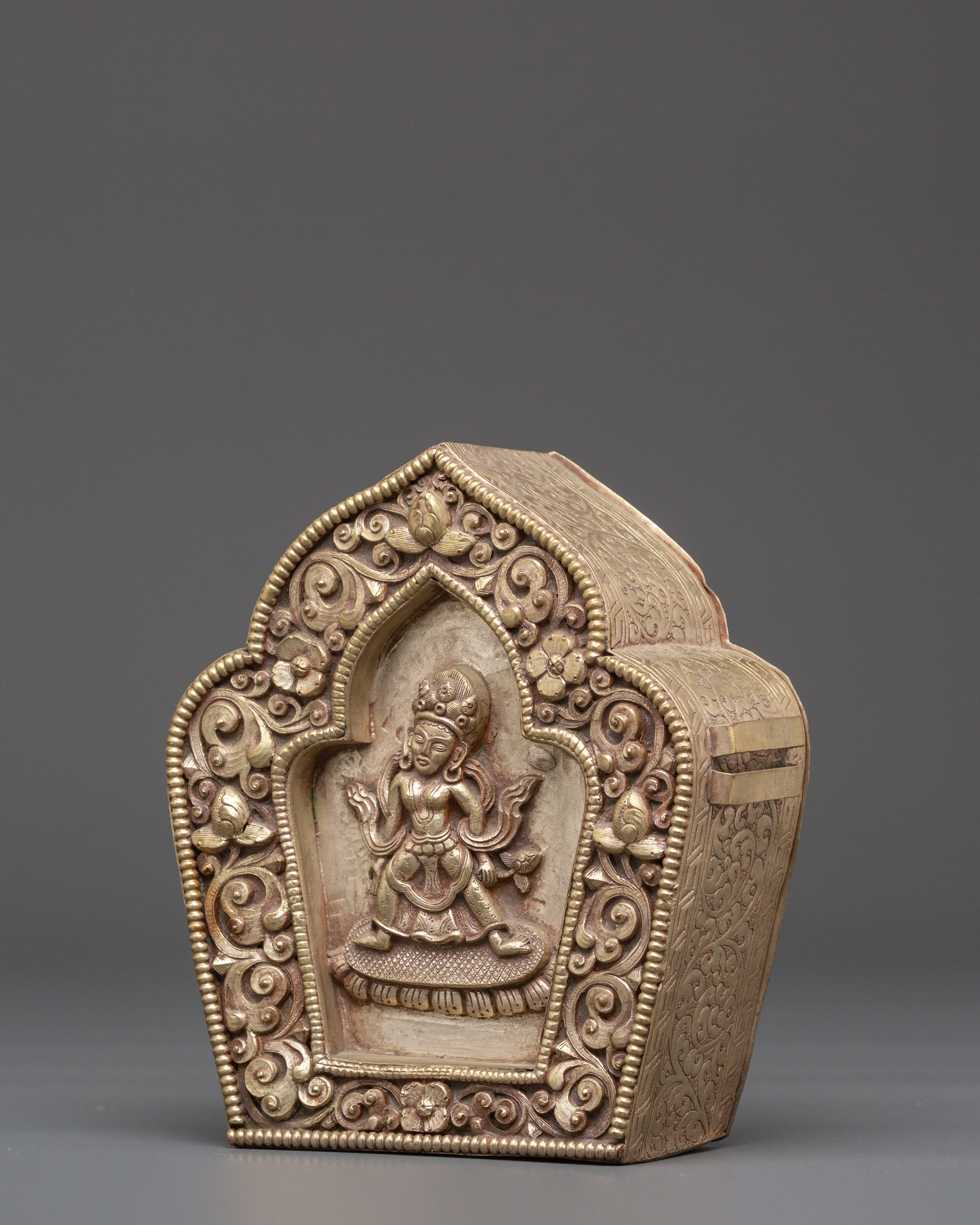 Sacred Protection Ghau Box | Copper & Silver Plated with Divine Deity Motif