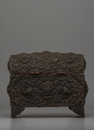 Hand-Carved Tibetan Treasure Box | Sacred Ritual Chest