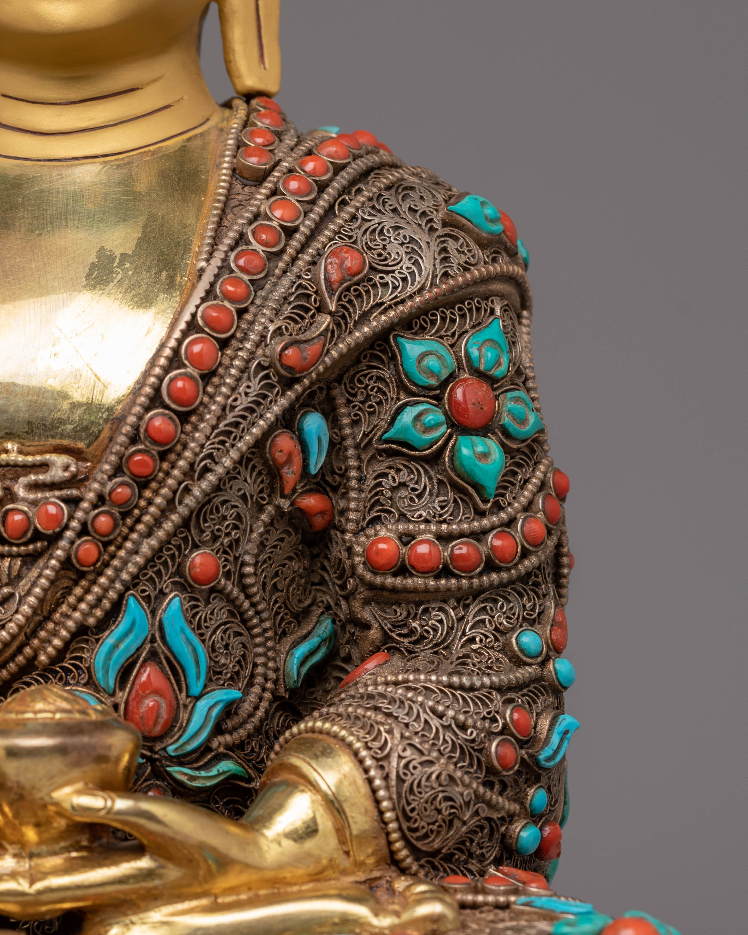 Handmade Buddha Shakyamuni Decor Statue | Tibetan Buddha Statue