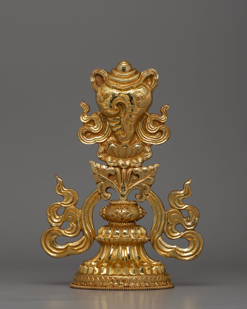 Gold-Plated Auspicious Symbol | Buddhist Rituals and Home Decor