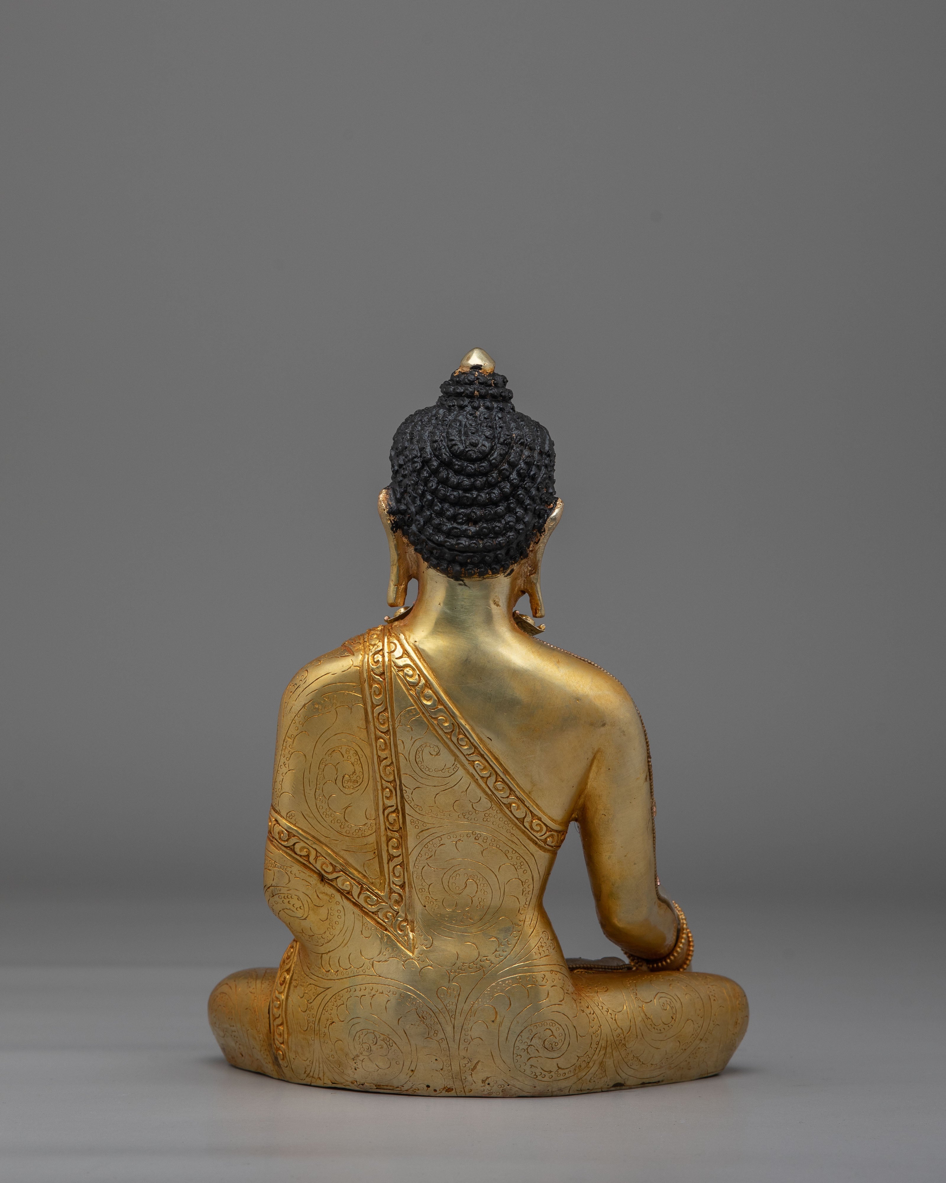 Tibetan Buddhist Shakyamuni Buddha Statue | Handcrafted Copper Crystal Artwork