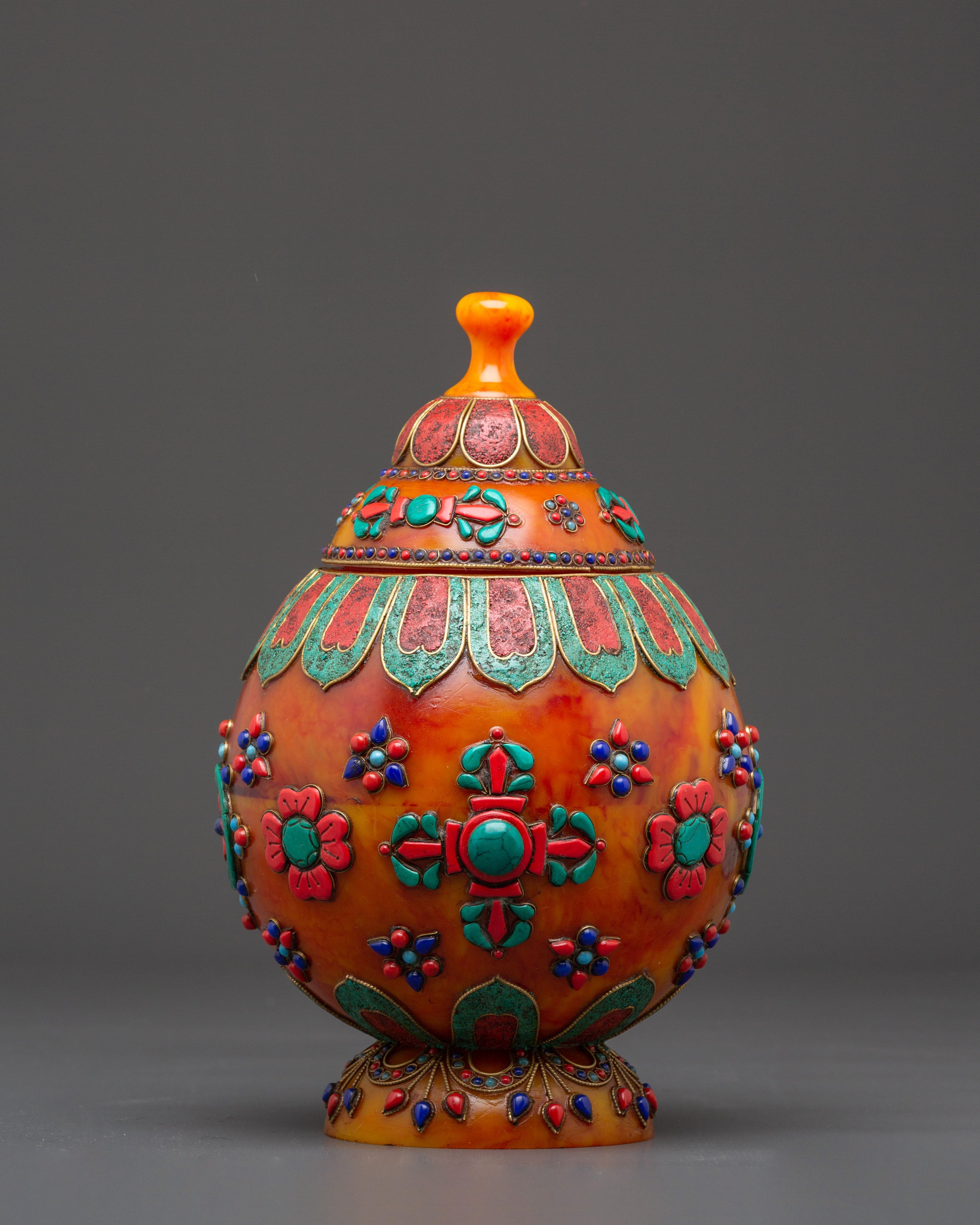 Offering Rice Pot Set | Handcrafted Tibetan Ritual Vessel for Spiritual Practices