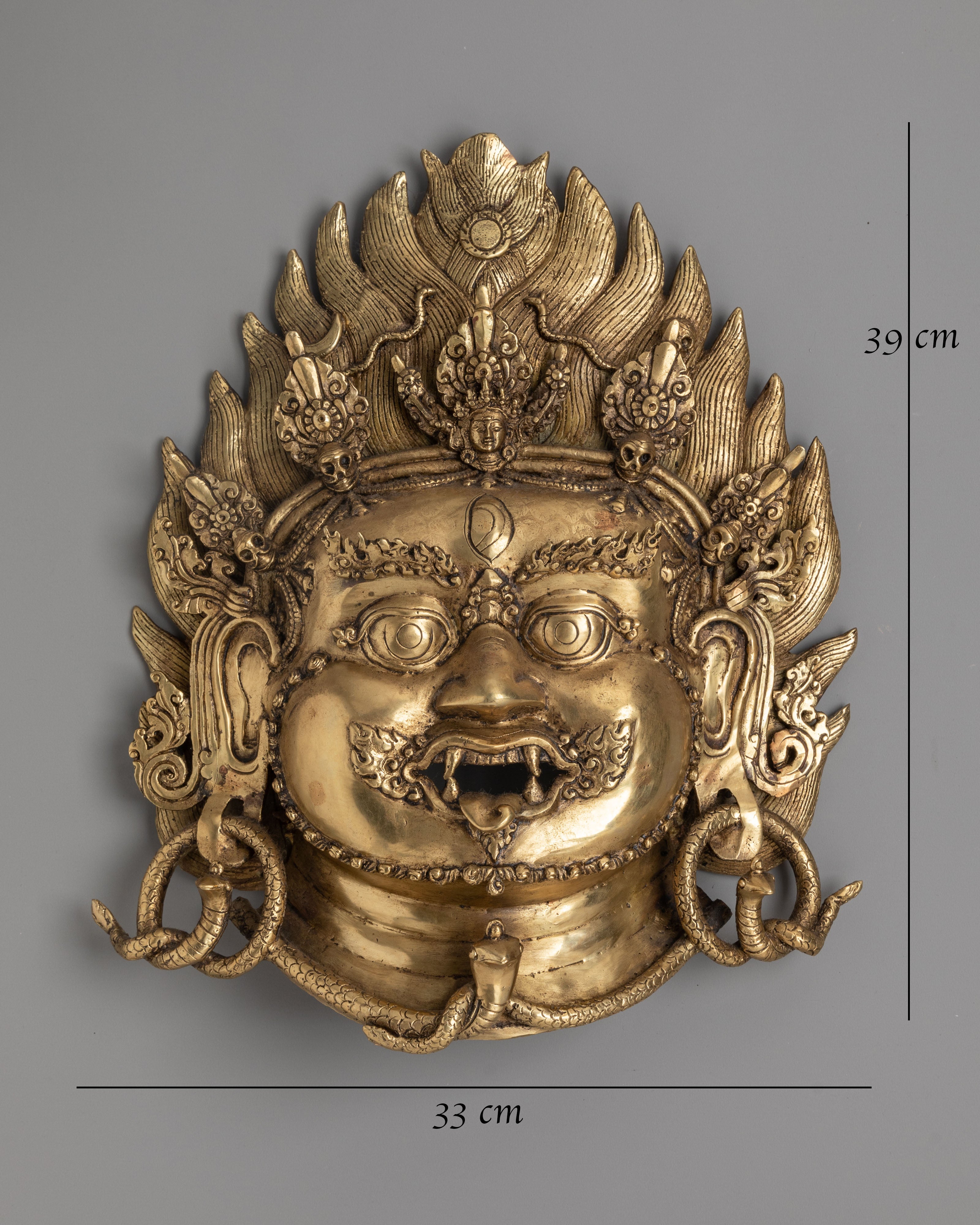 Handmade Bhairav Wall Hanging | Tibetan Hindu Deity Mask for Protective Home Decor