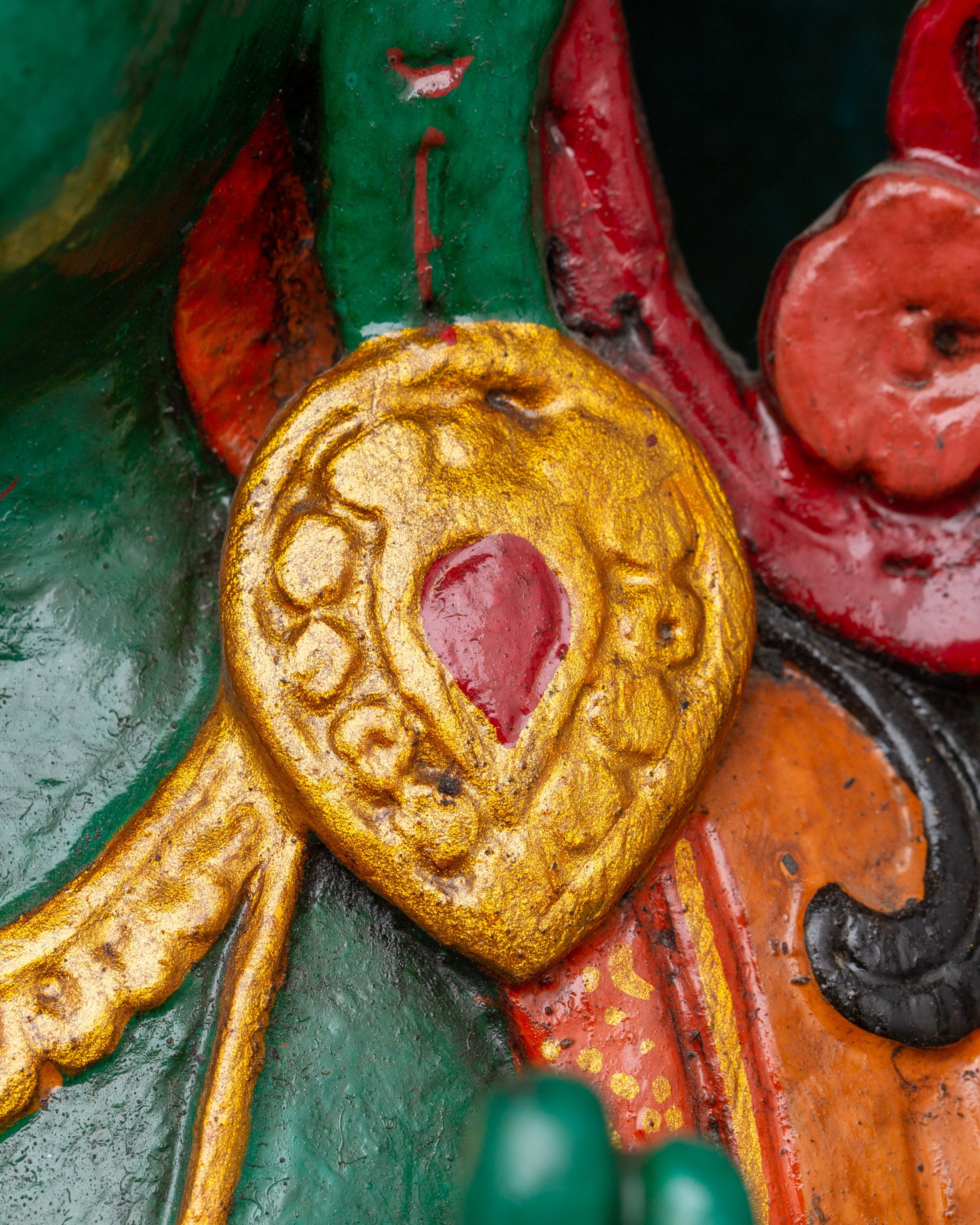 Green Tara Wooden Statue | Symbol of Compassion & Protection