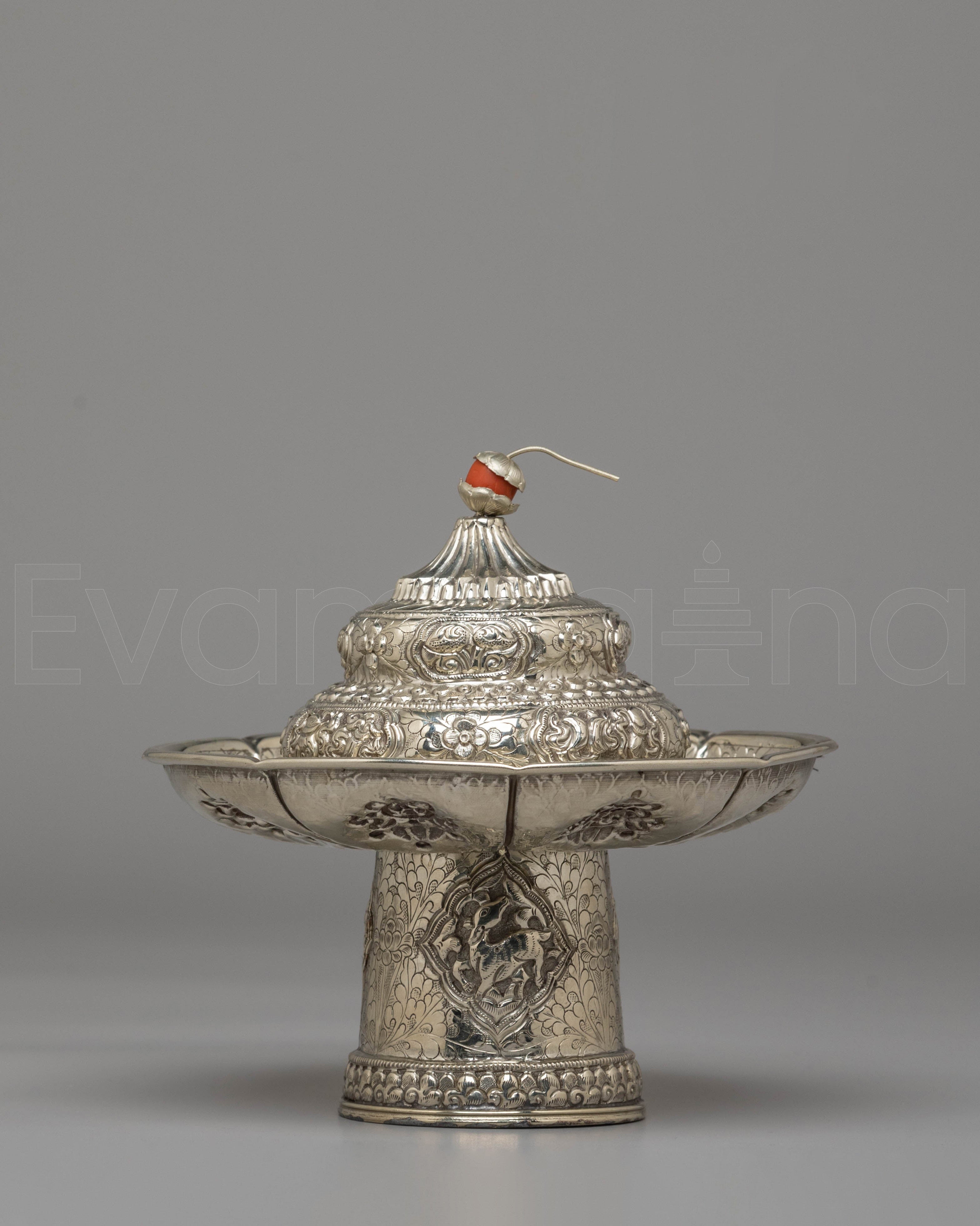 Buddhist Handcrafted Tea Cup Holder | Sacred Decorative Art