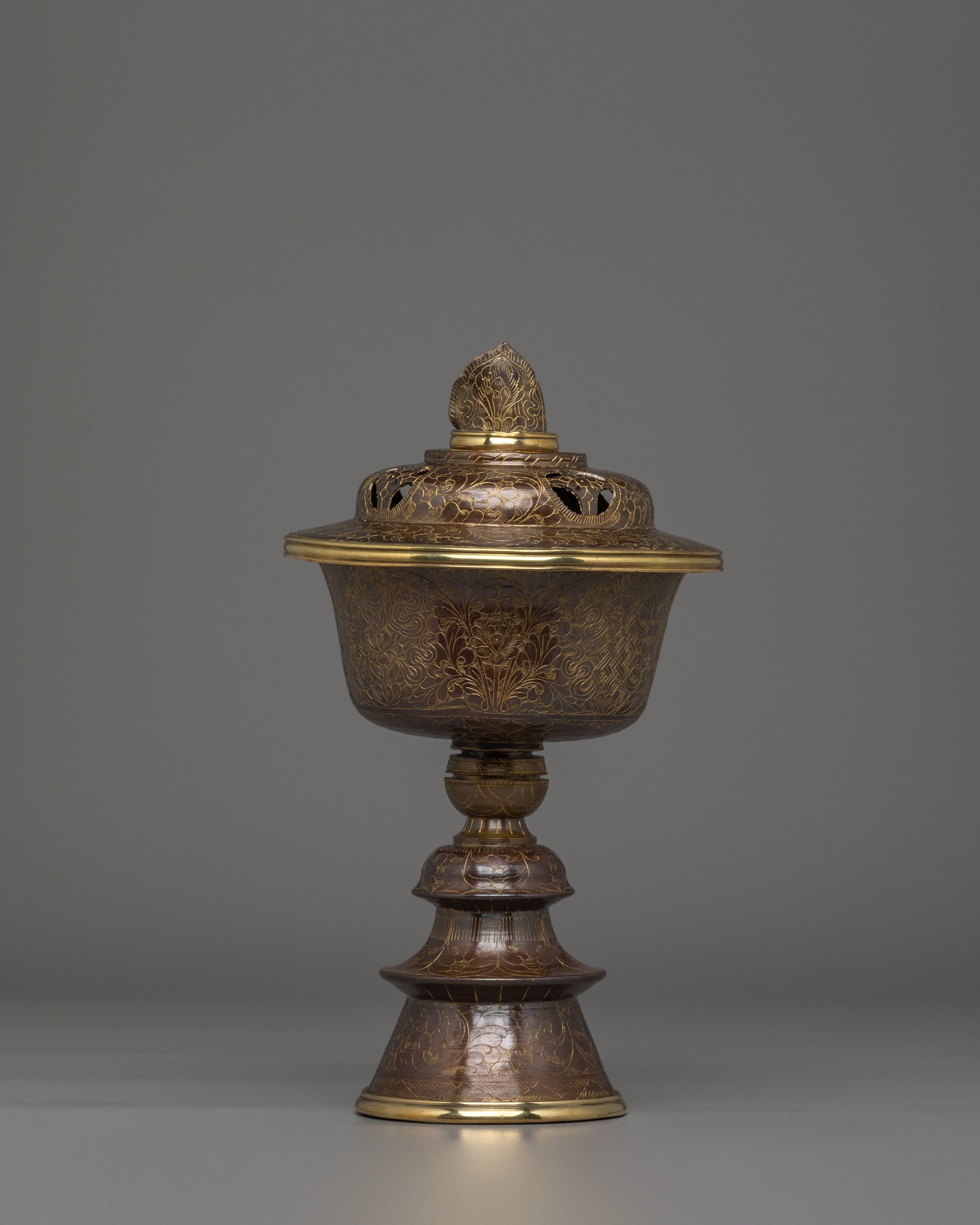 Spiritual Butter Lamp Set for Offerings | Brass & Copper Offering Lamps