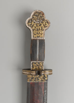 Ritual Sword with Brass Inlays | Wrapped Wooden Handle, Spiritual Artifact