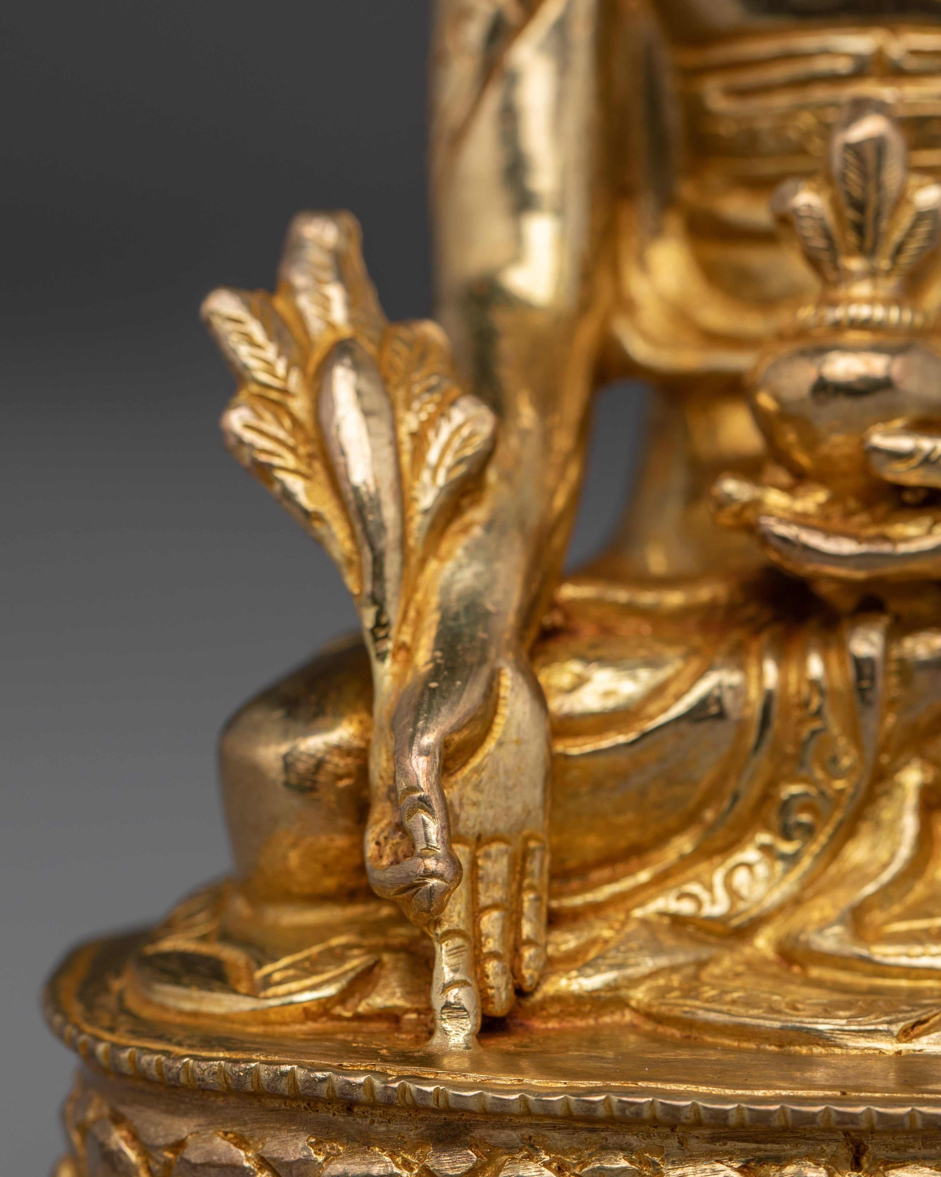 Golden Statue of Medicine Buddha | Himalayan Bhaisajyaguru Artwork
