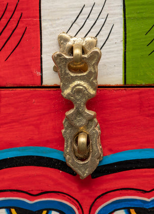 Wooden Box with Buddha Eyes | Tibetan Prayer Flag Colors