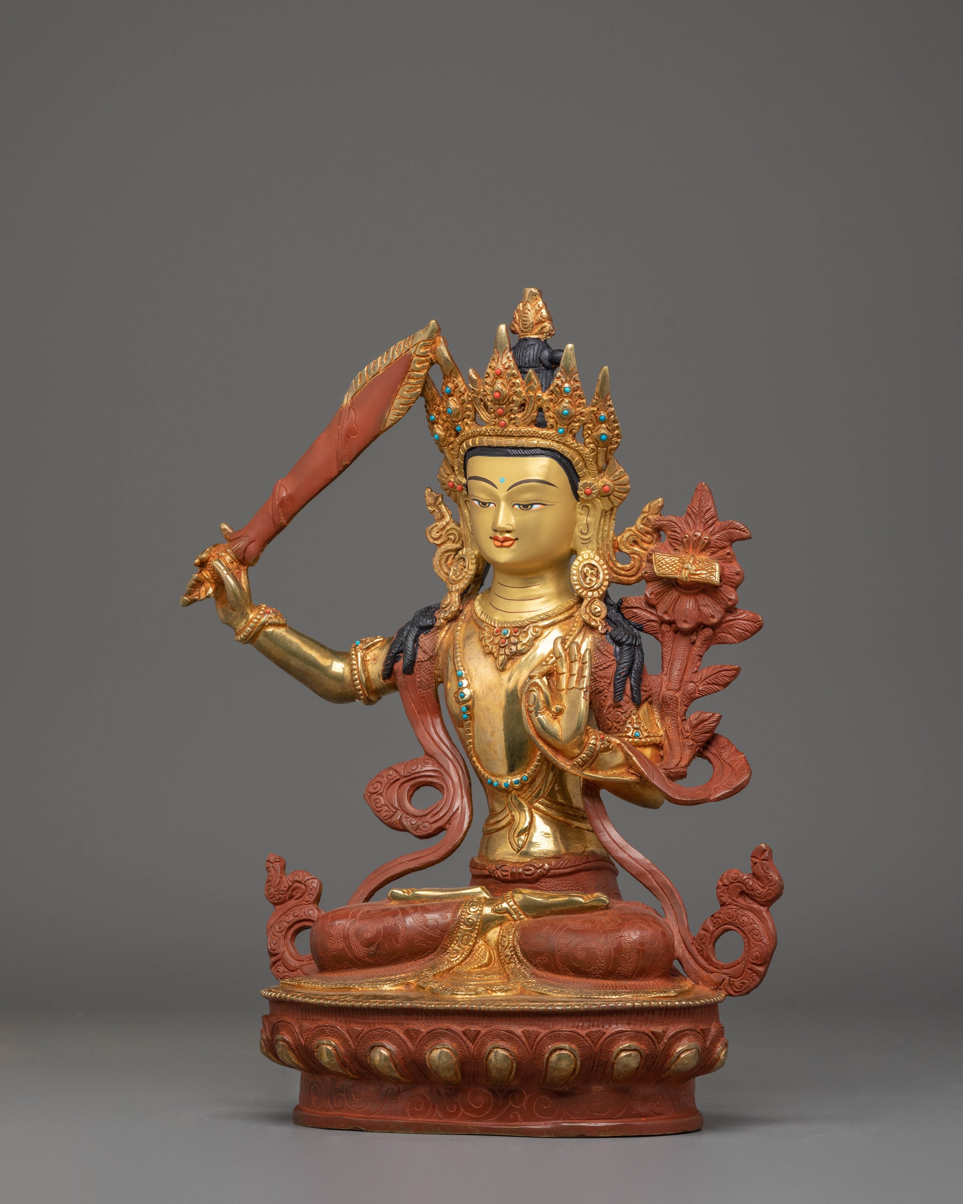 Handmade Bodhisattva Manjushri Statue | Bodhisattva Wisdom Deity