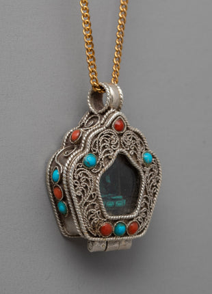 Authentic Tibetan Ghau Prayer Box | Handcrafted Copper Design for Sacred Offerings