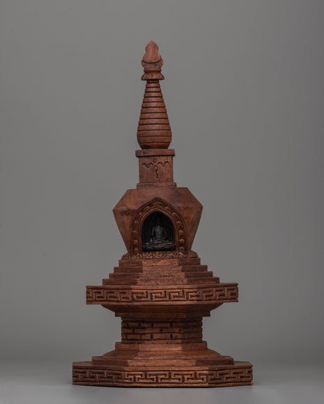 Wooden Stupa with Shakyamuni Buddha