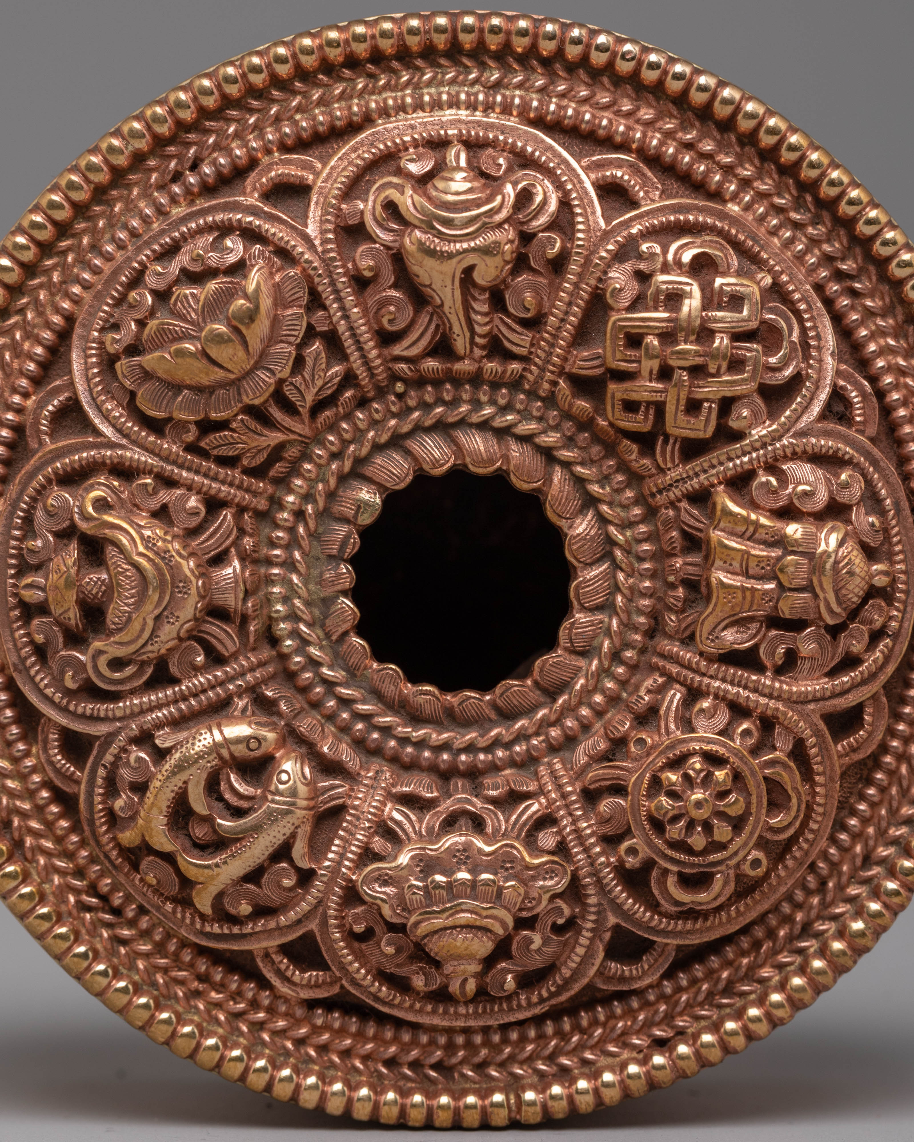 Handmade Copper Ghau Box | Spiritual Decor for Meditation